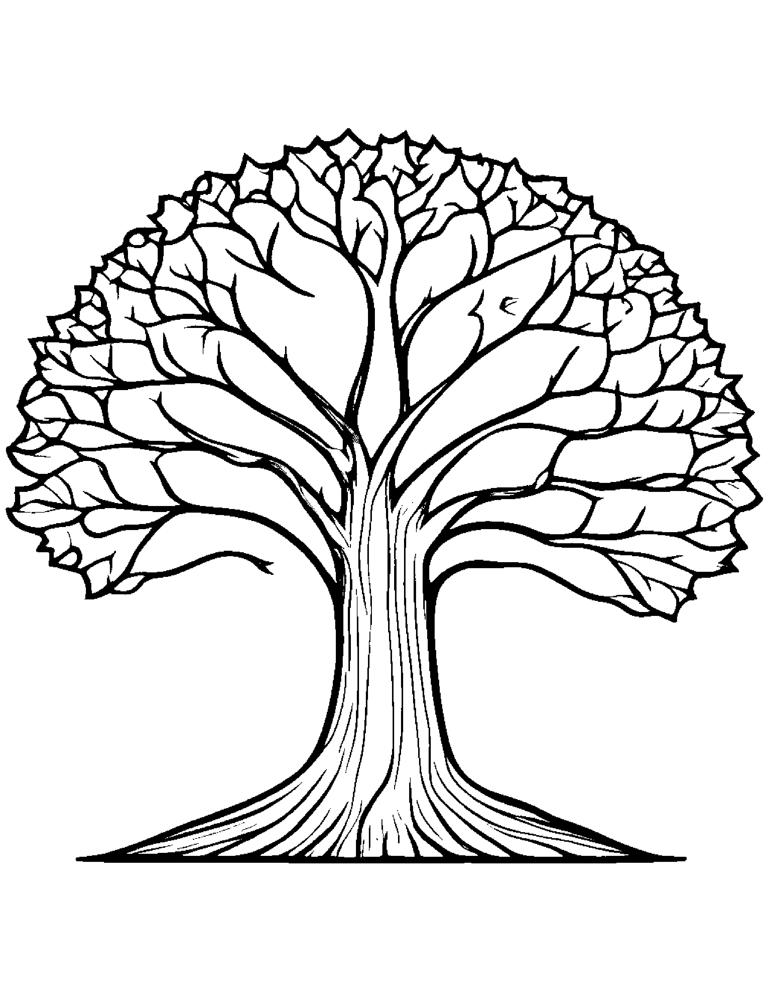Tree With A Star #2 Coloring Page (Free Printable PDF)