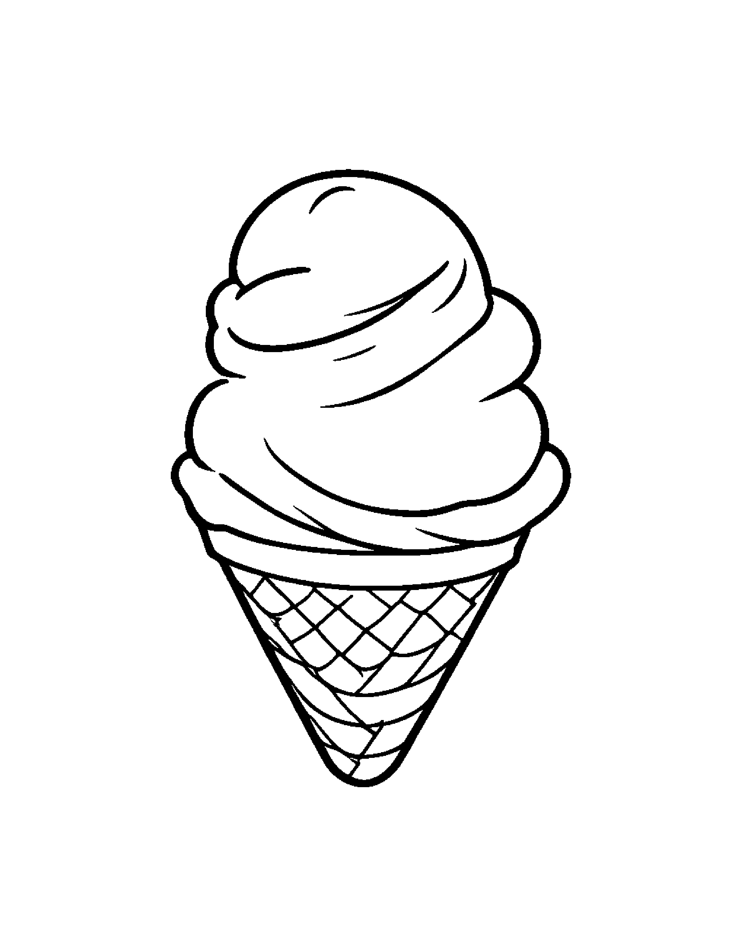 Baby Ice Cream Cone Hugging A Heart #2 Coloring Page (Free Printable PDF)