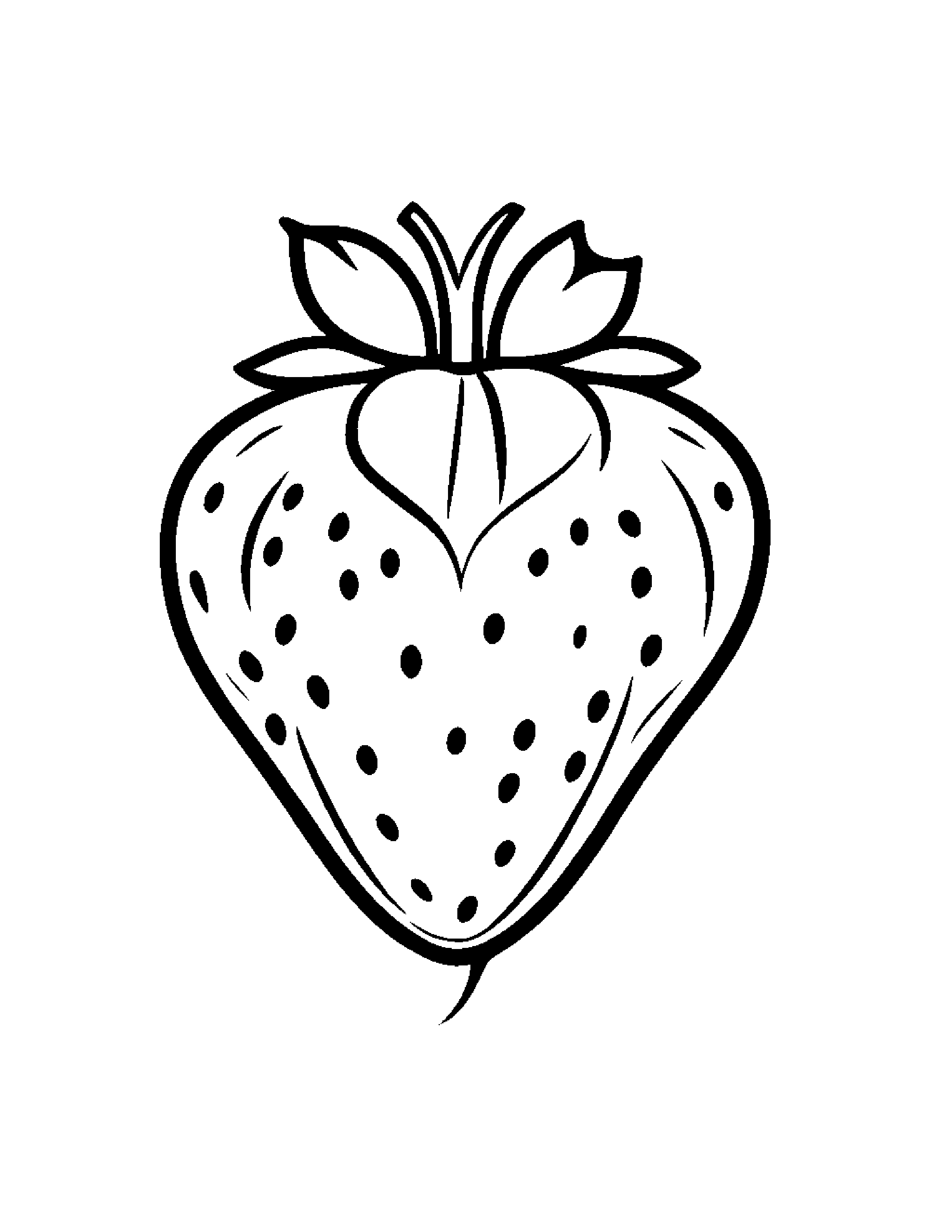 Tiny Strawberry With A Star #2 Coloring Page (Free Printable PDF)