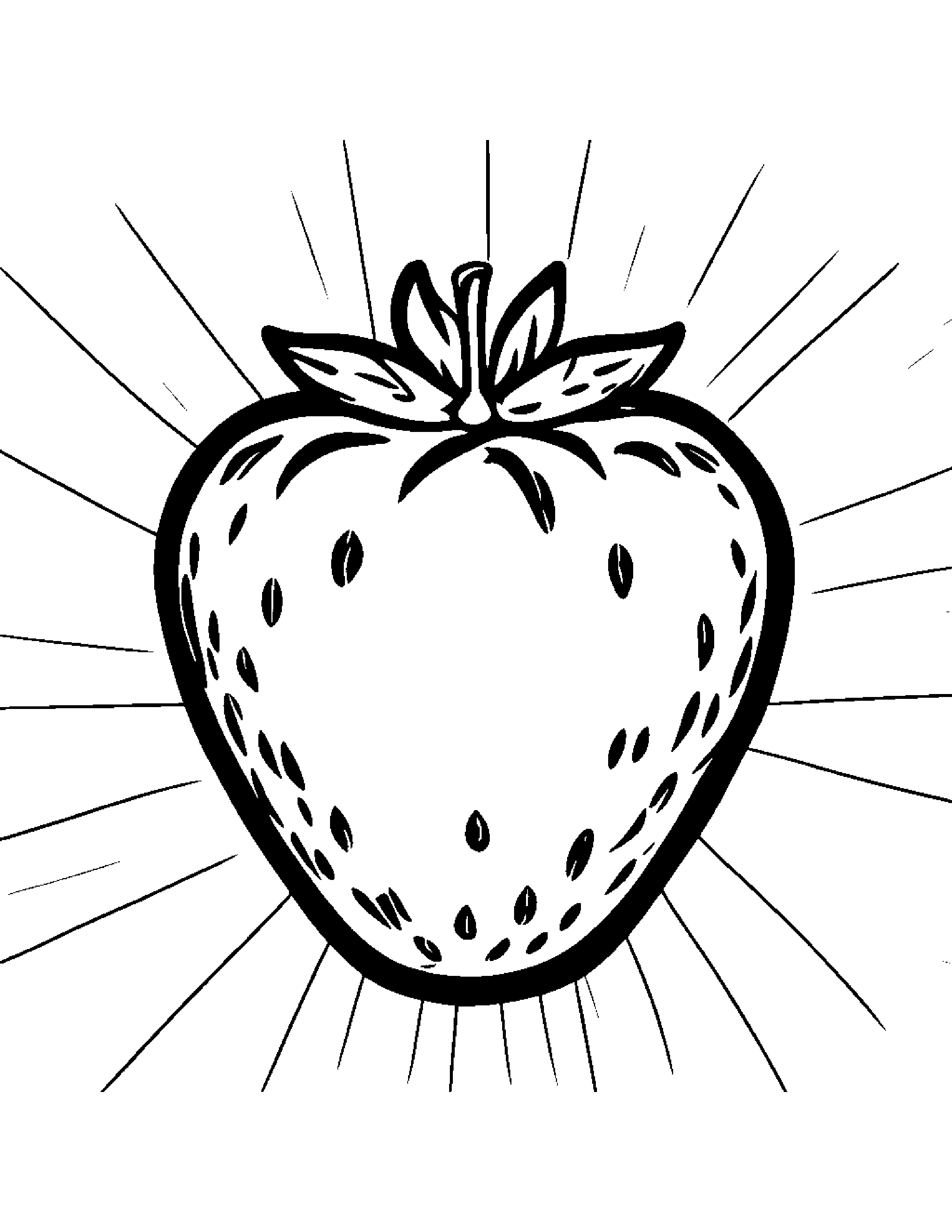 Tiny Strawberry With A Star Coloring Page (Free Printable PDF)