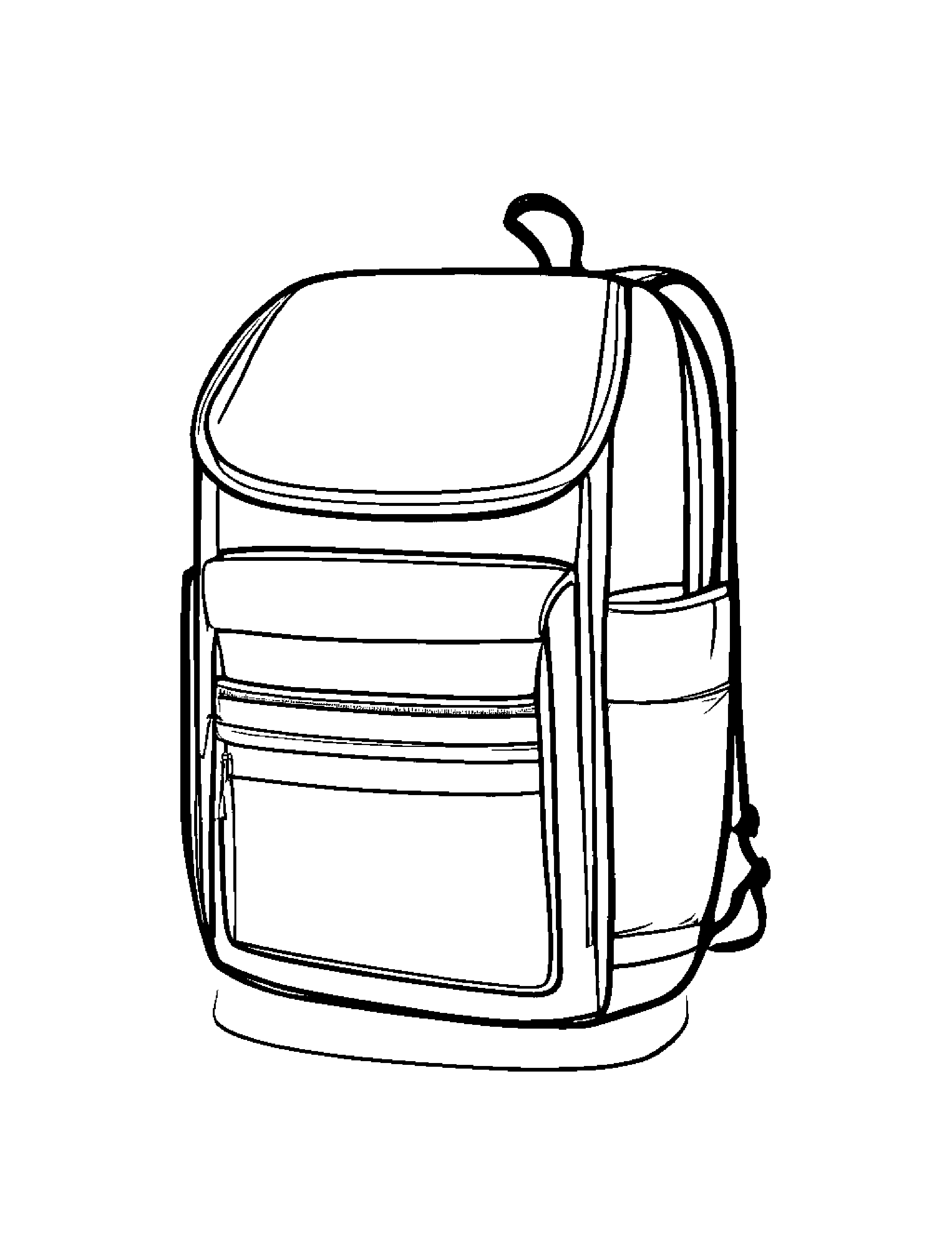 Backpack Practicing Shapes Coloring Page (Free Printable PDF)