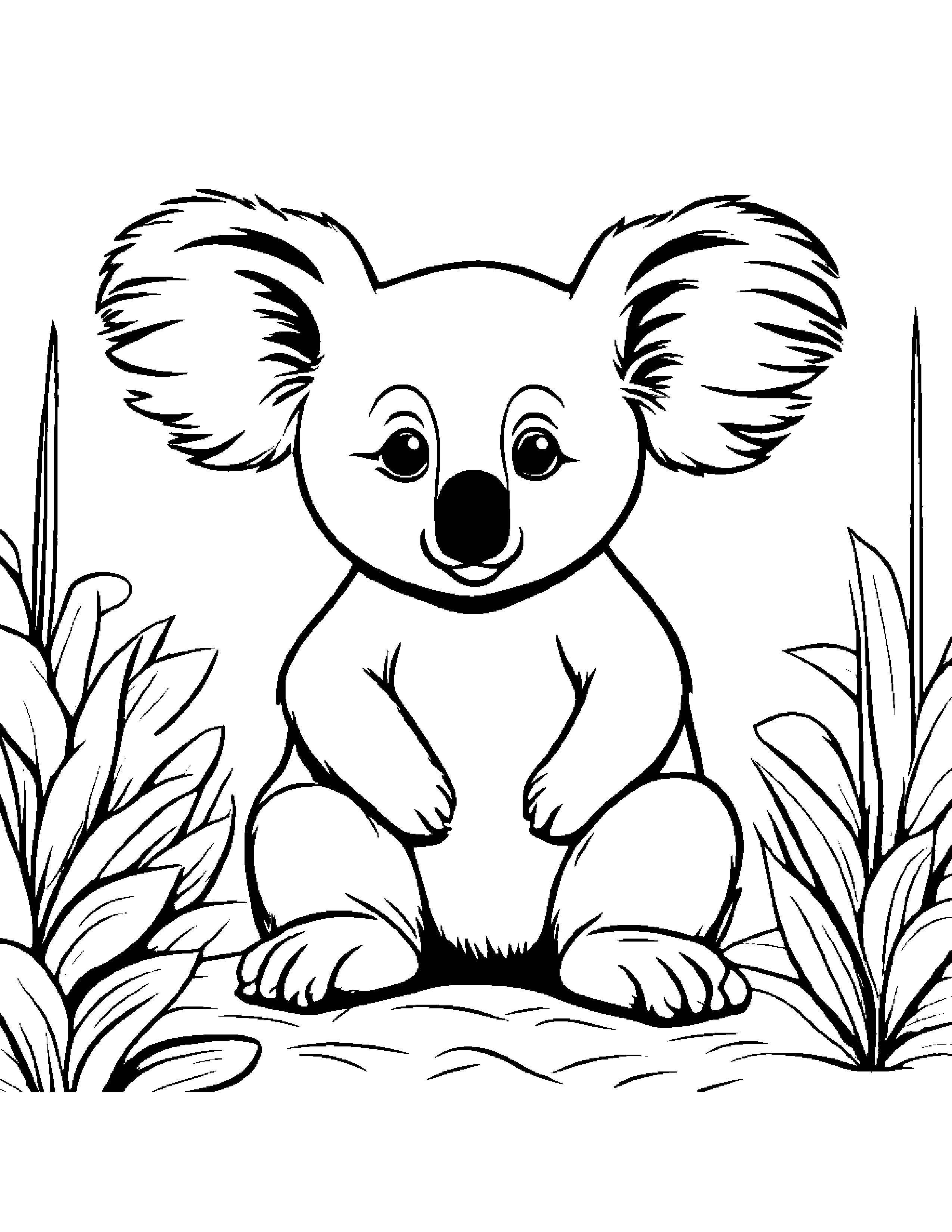 Brave Koala Counting Beside A Sandbox #3 Coloring Page (Free Printable PDF)