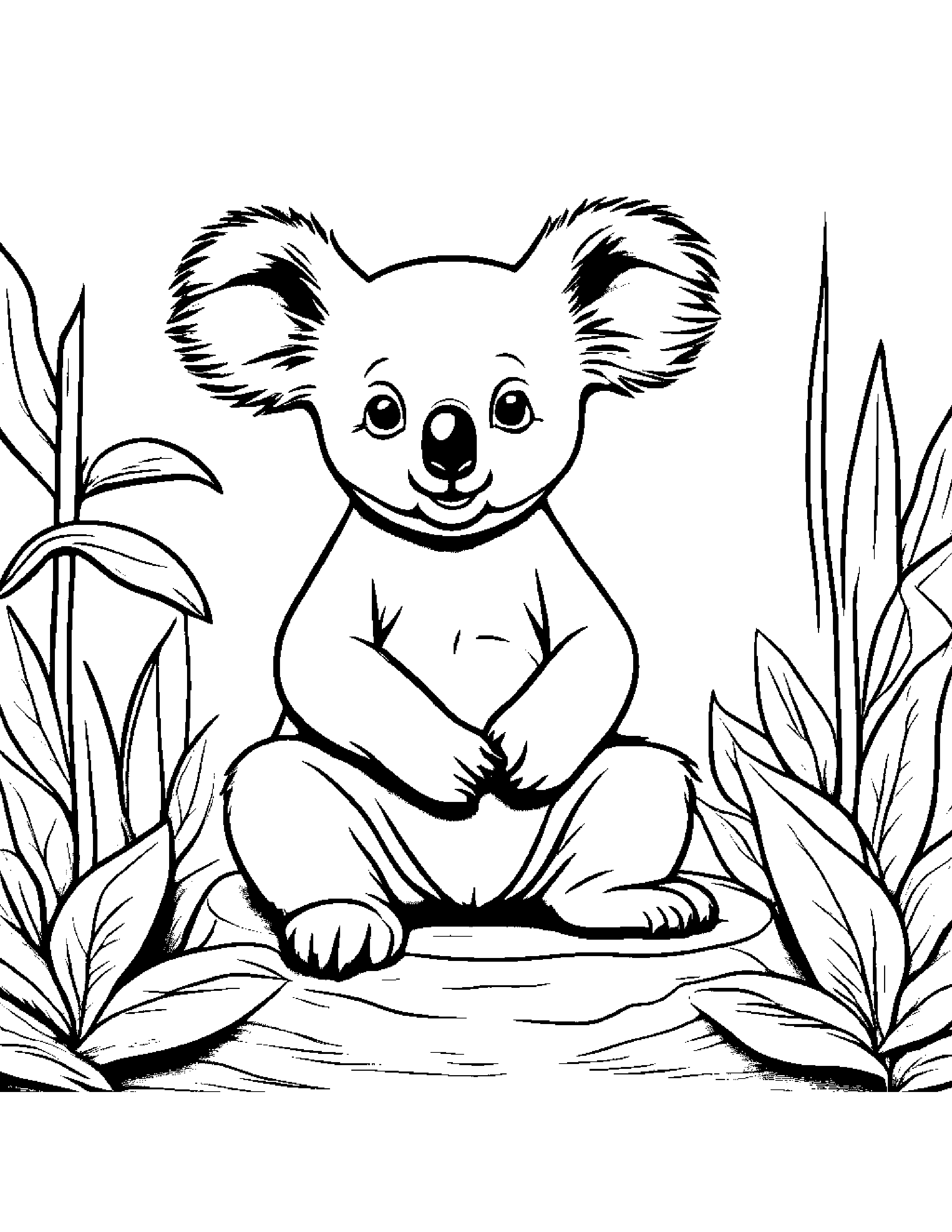 Brave Koala Counting Beside A Sandbox Coloring Page (Free Printable PDF)