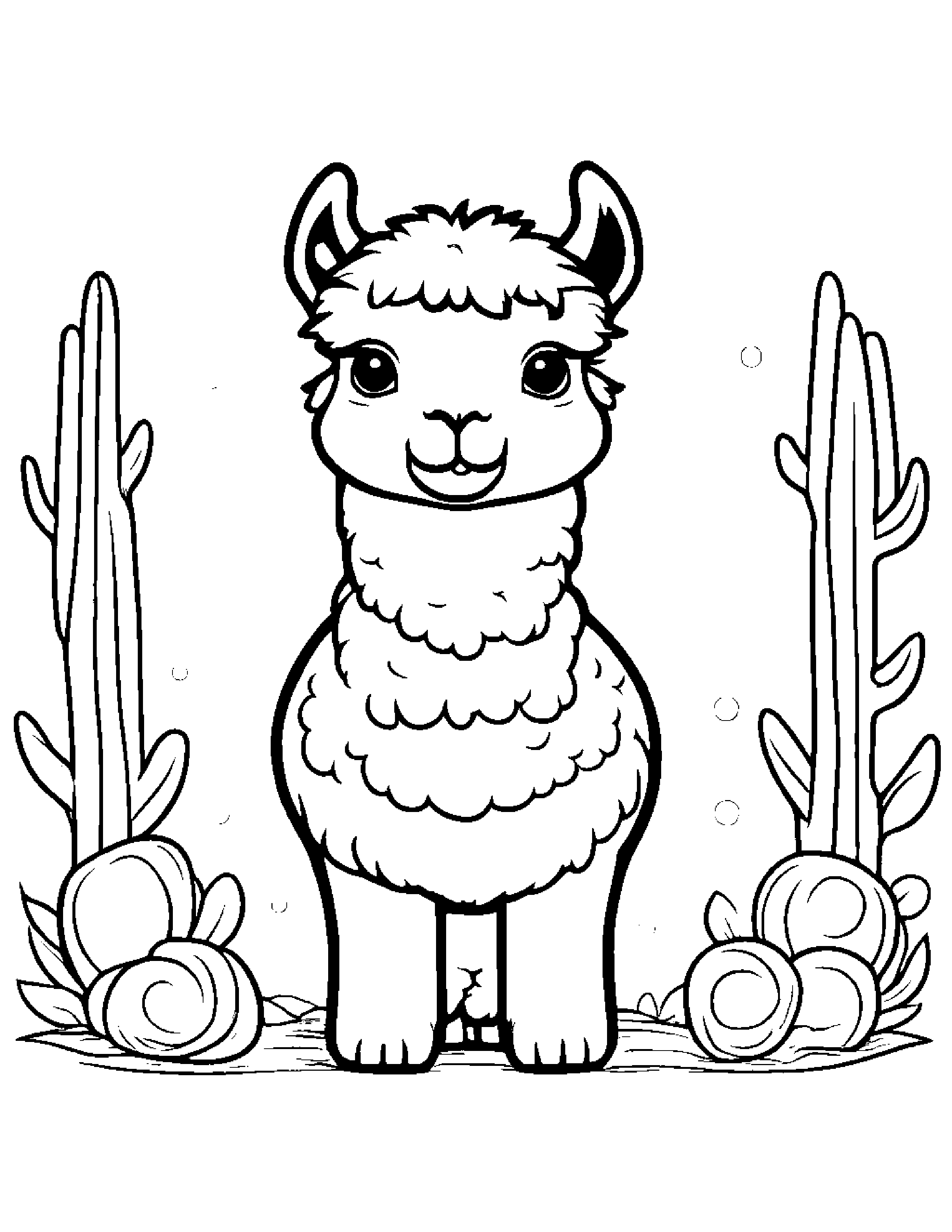 Bubbly Alpaca Learning To Count To Ten #2 Coloring Page (Free Printable PDF)