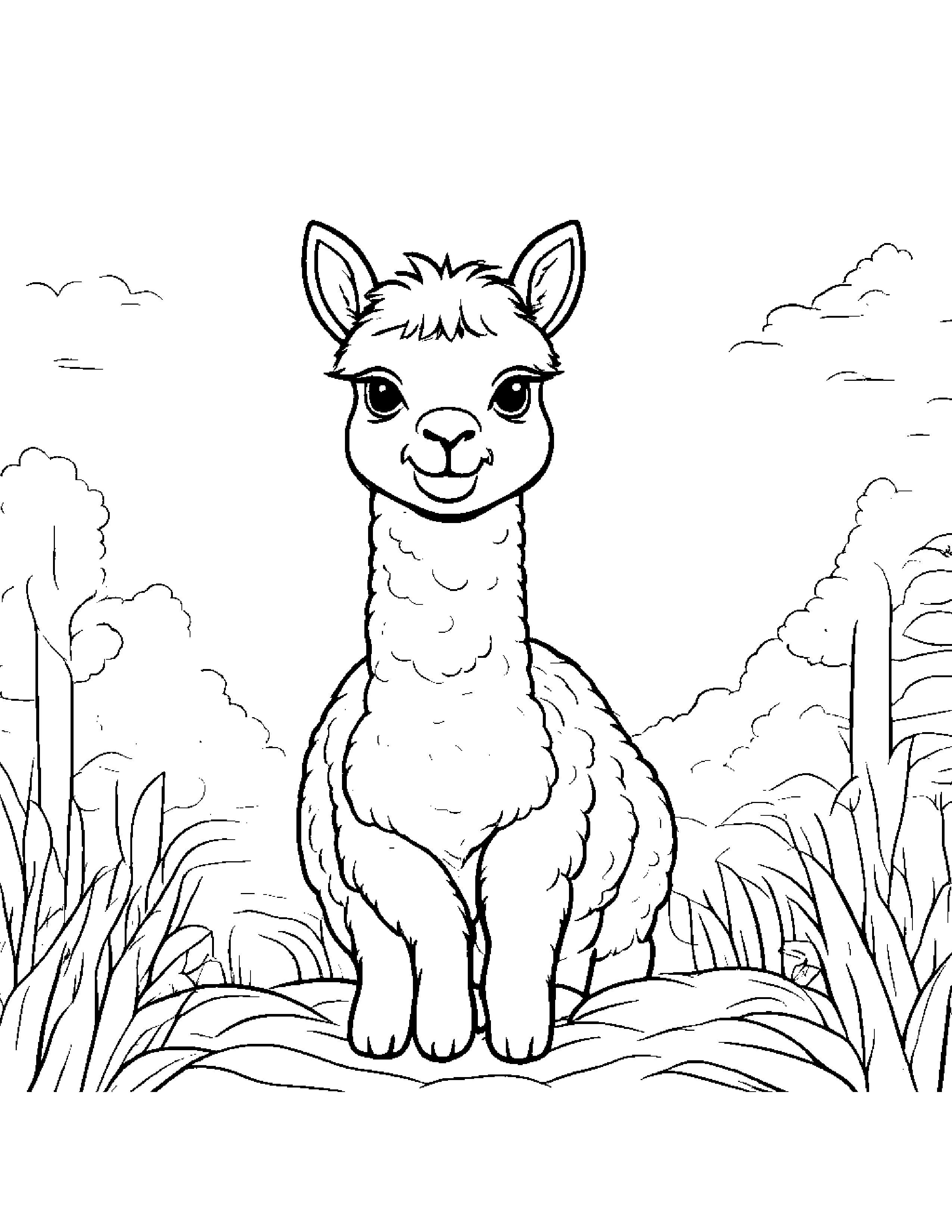 Bubbly Alpaca Learning To Count To Ten Coloring Page (Free Printable PDF)