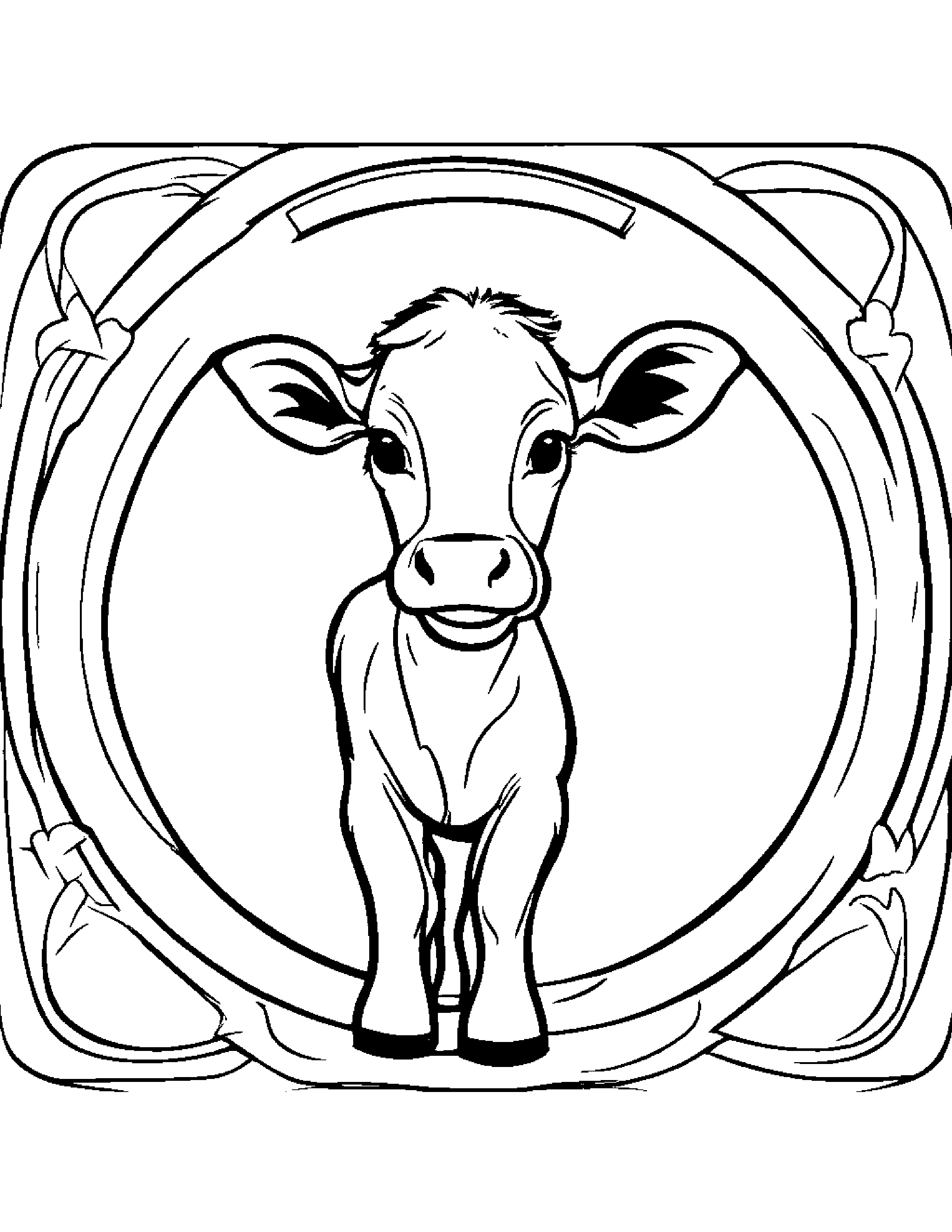 Calf Practicing The Alphabet #3 Coloring Page (Free Printable PDF)