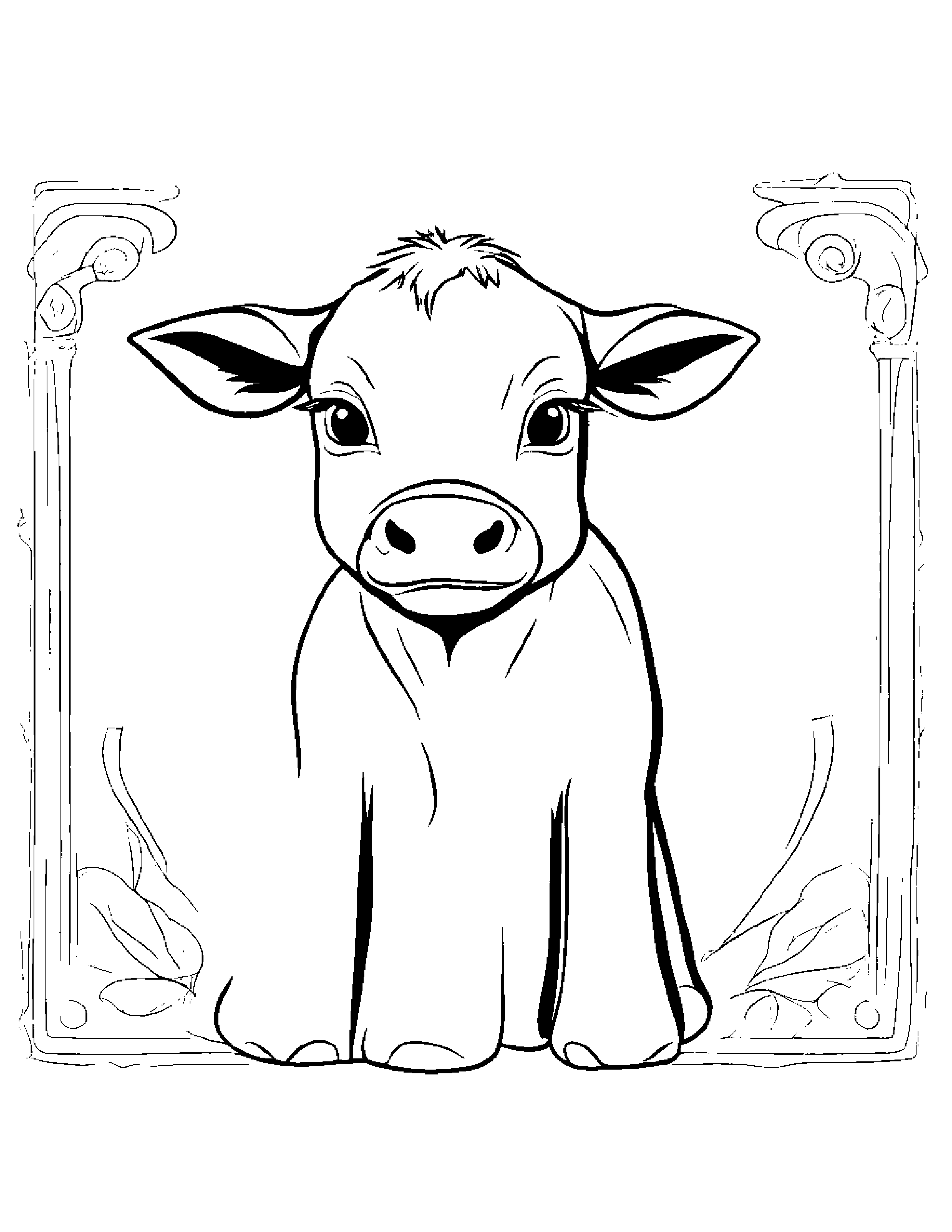 Calf Practicing The Alphabet #4 Coloring Page (Free Printable PDF)