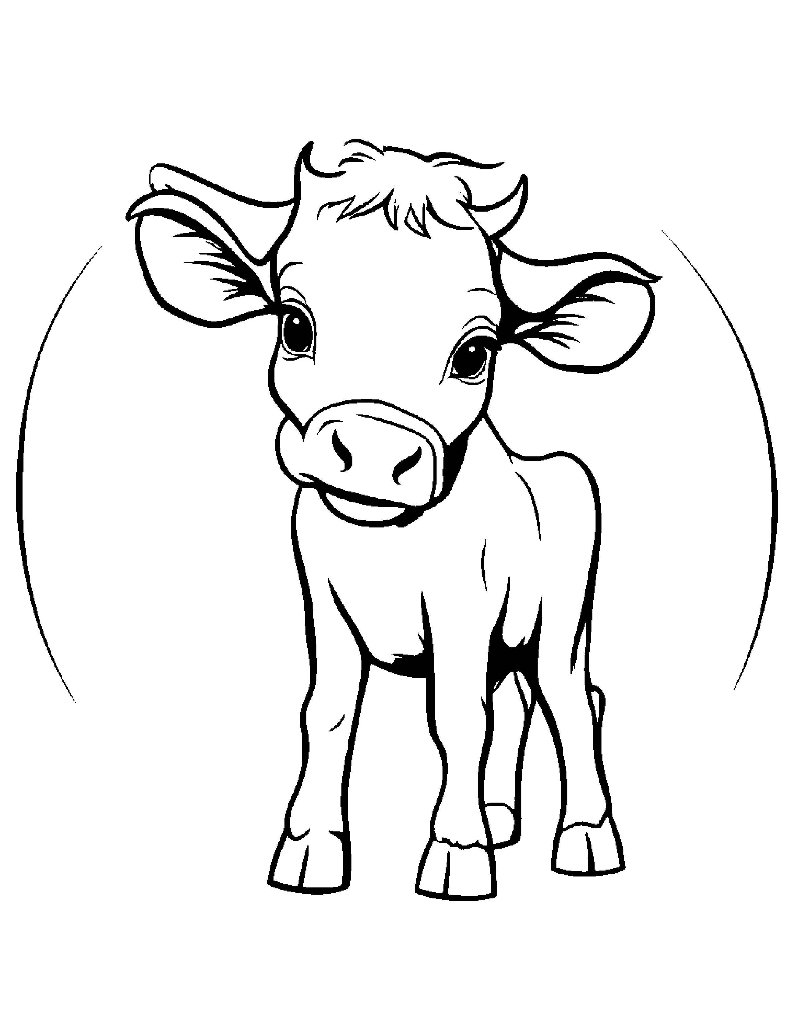Calf Practicing The Alphabet #5 Coloring Page (Free Printable PDF)