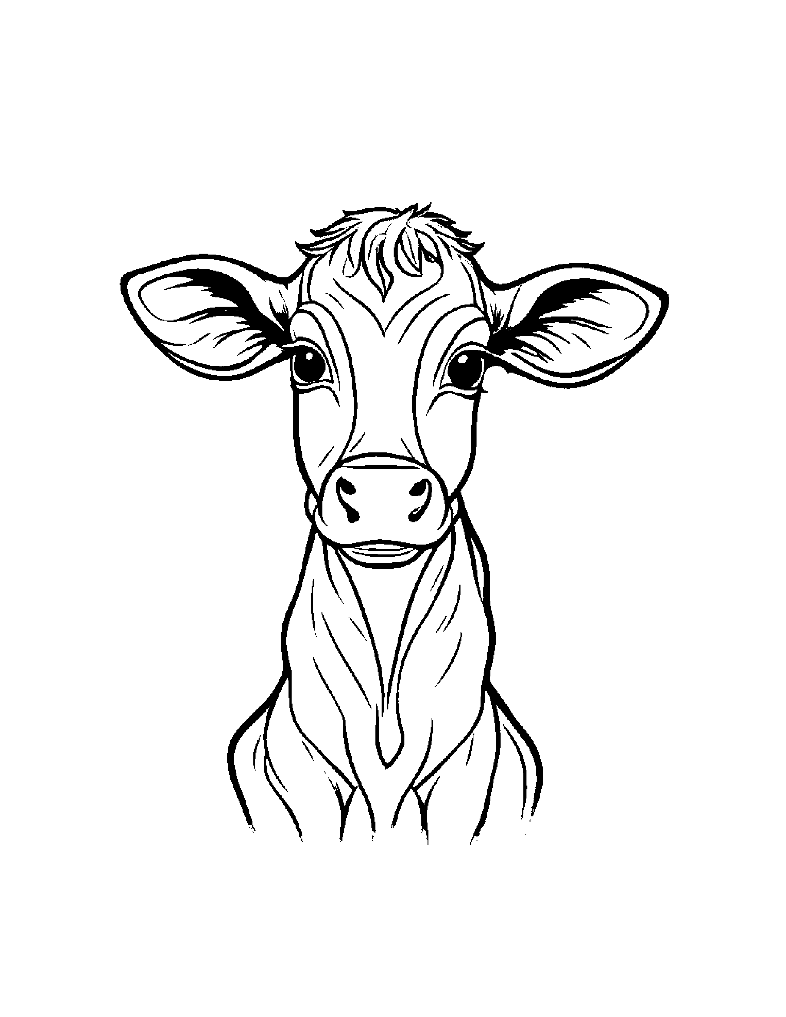 Calf With Sparkles #2 Coloring Page (Free Printable PDF)