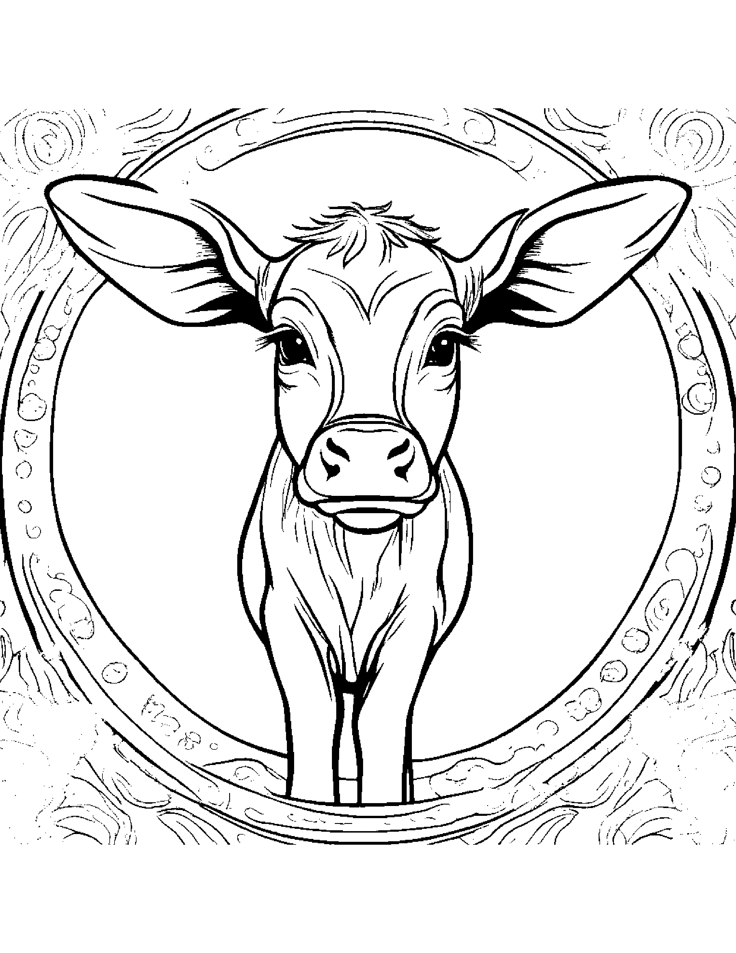 Calf With Sparkles #3 Coloring Page (Free Printable PDF)
