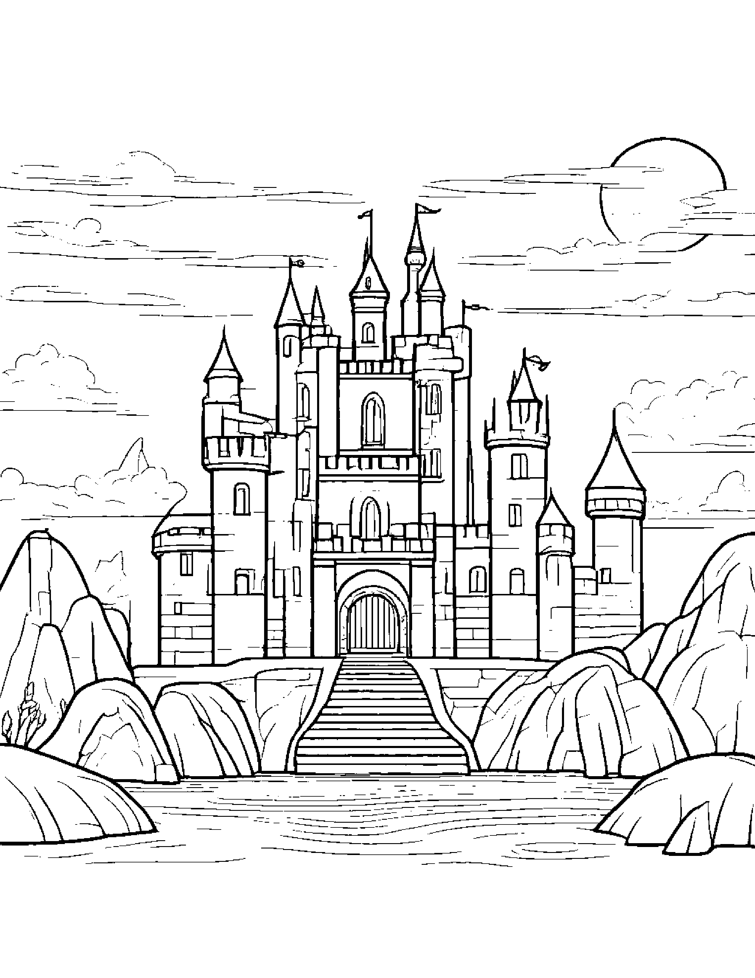 Castle Block Practicing The Alphabet On A Friendly Planet #2 Coloring Page (Free Printable PDF)