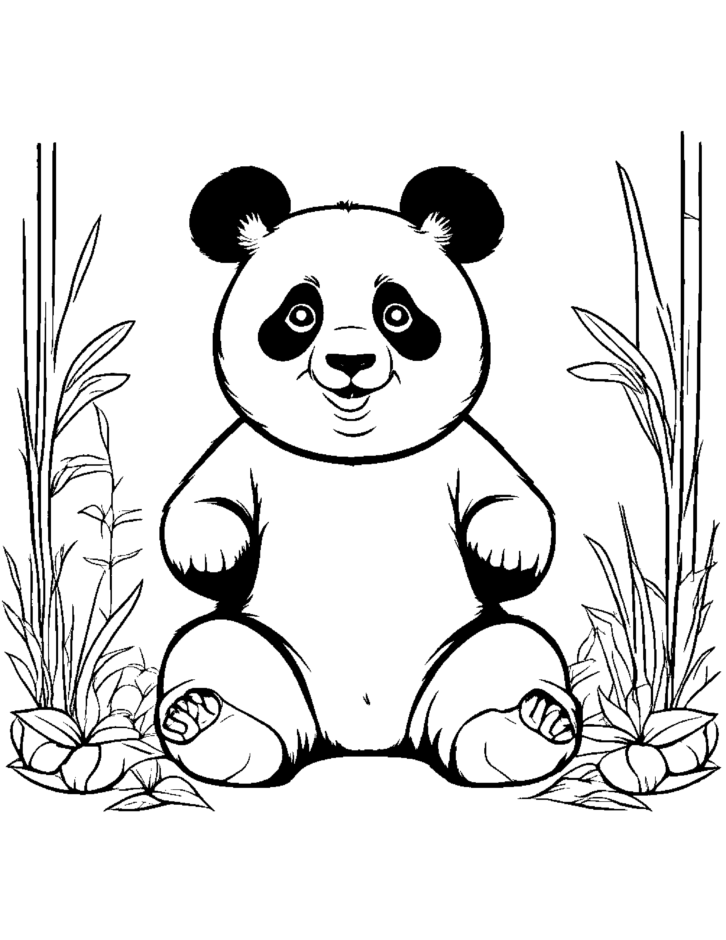 Cheerful Panda Learning To Count To Ten #2 Coloring Page (Free Printable PDF)