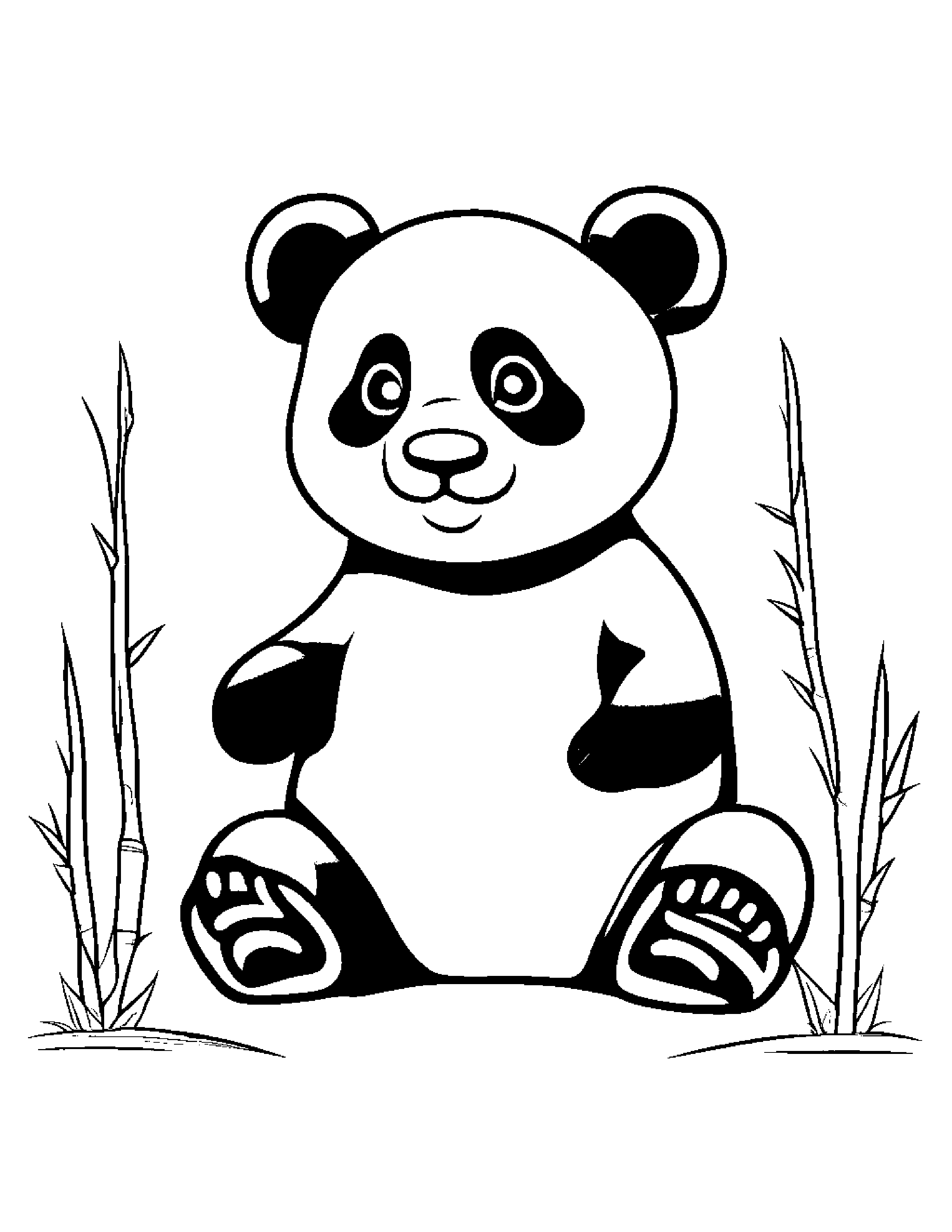 Cheerful Panda Learning To Count To Ten #3 Coloring Page (Free Printable PDF)