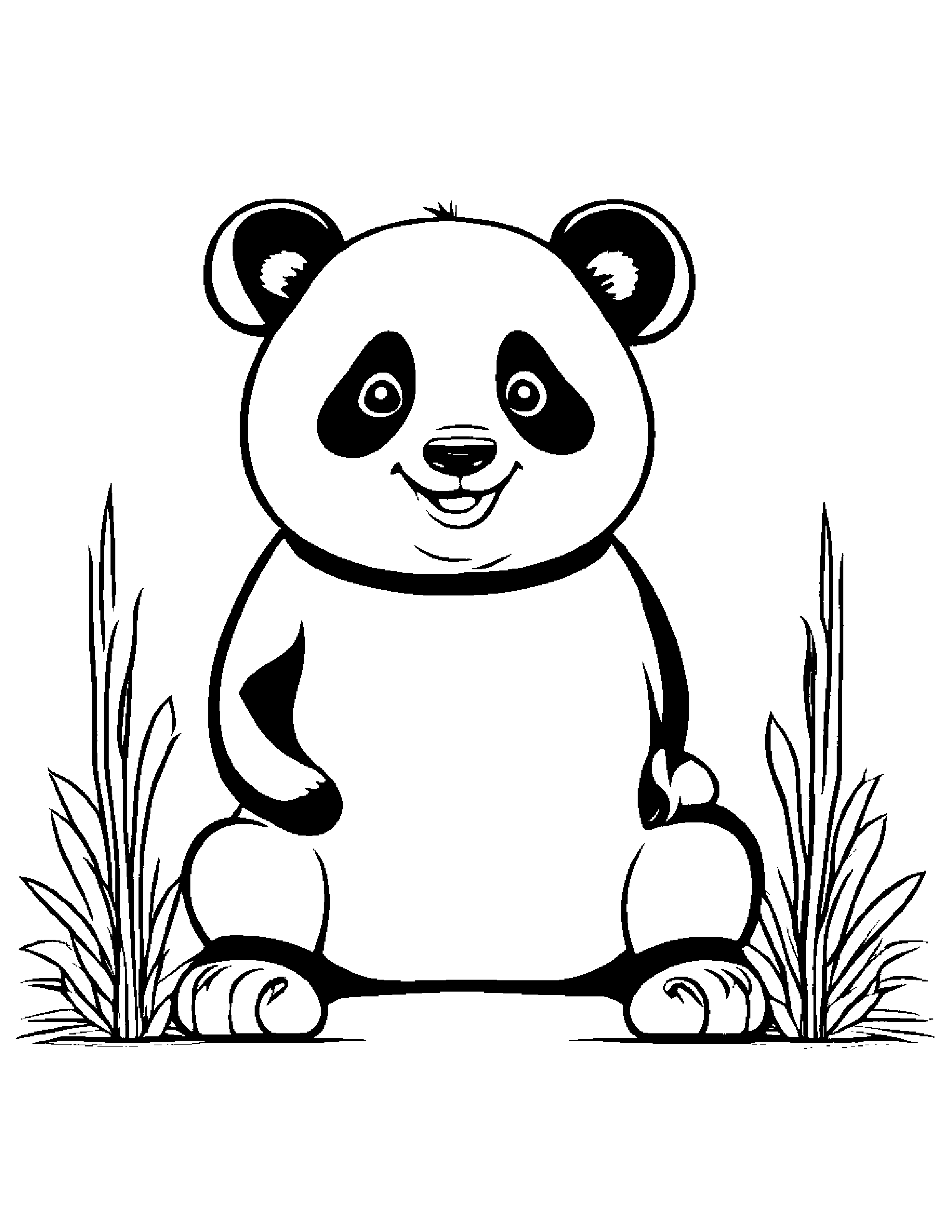 Cheerful Panda Learning To Count To Ten Coloring Page (Free Printable PDF)