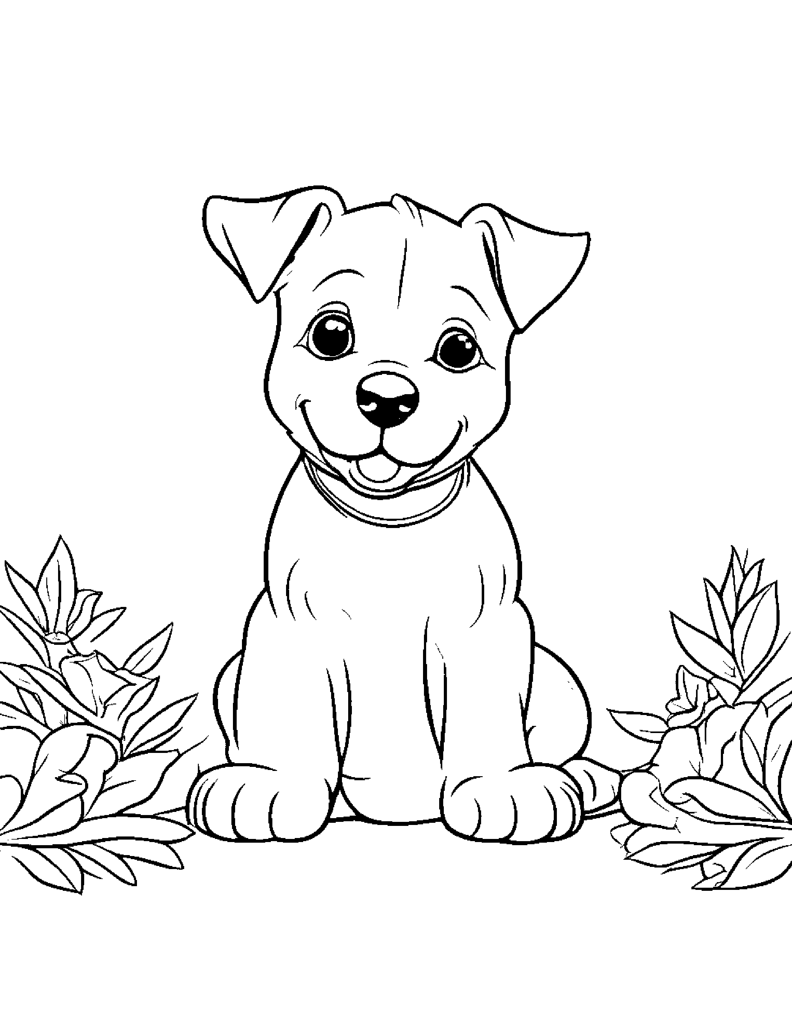Cozy Puppy Dog Playing Pat-A-Cake #5 Coloring Page (Free Printable PDF)