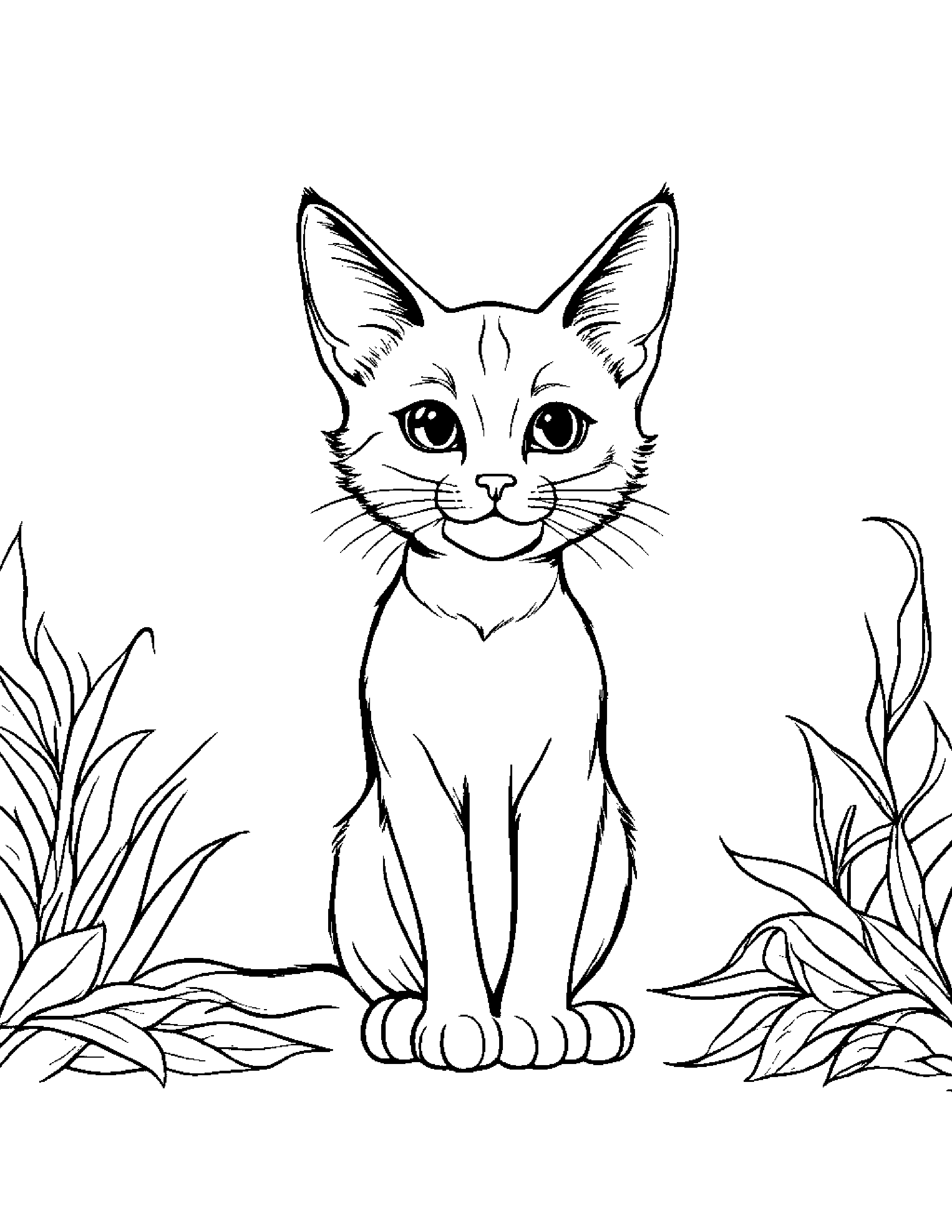 Friendly Kitten #4 Coloring Page (Free Printable PDF)