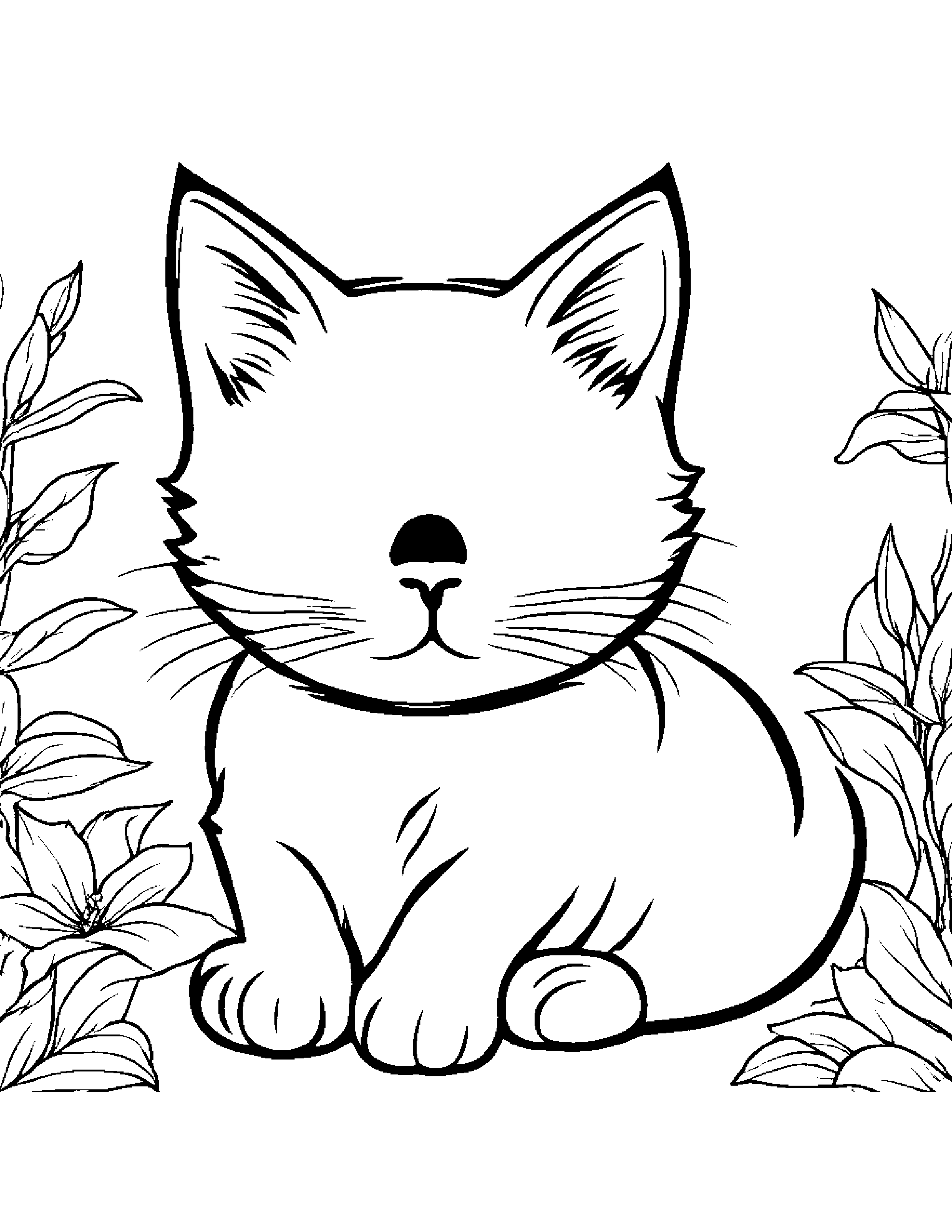 Friendly Kitten #5 Coloring Page (Free Printable PDF)