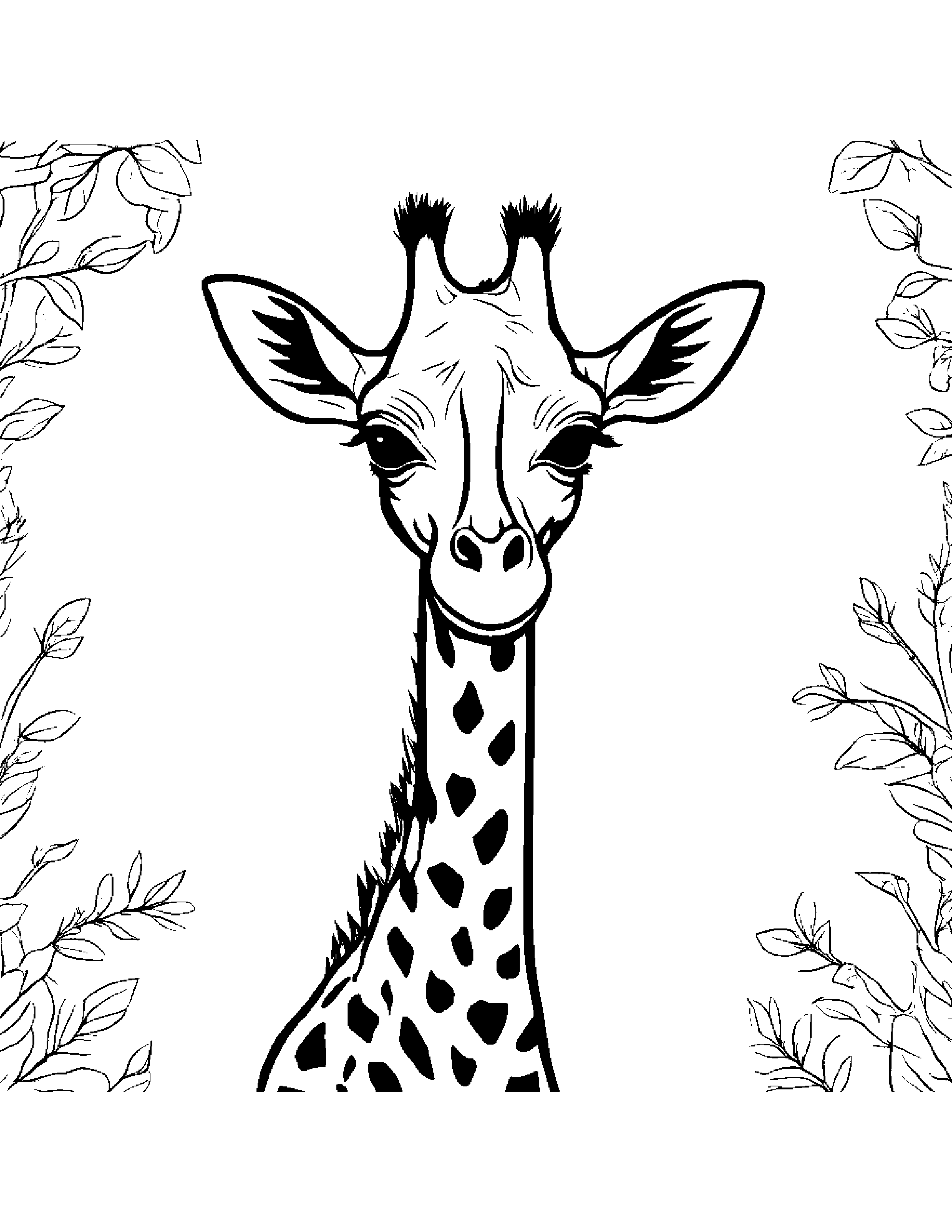 Giraffe Calf Practicing Shapes #4 Coloring Page (Free Printable PDF)