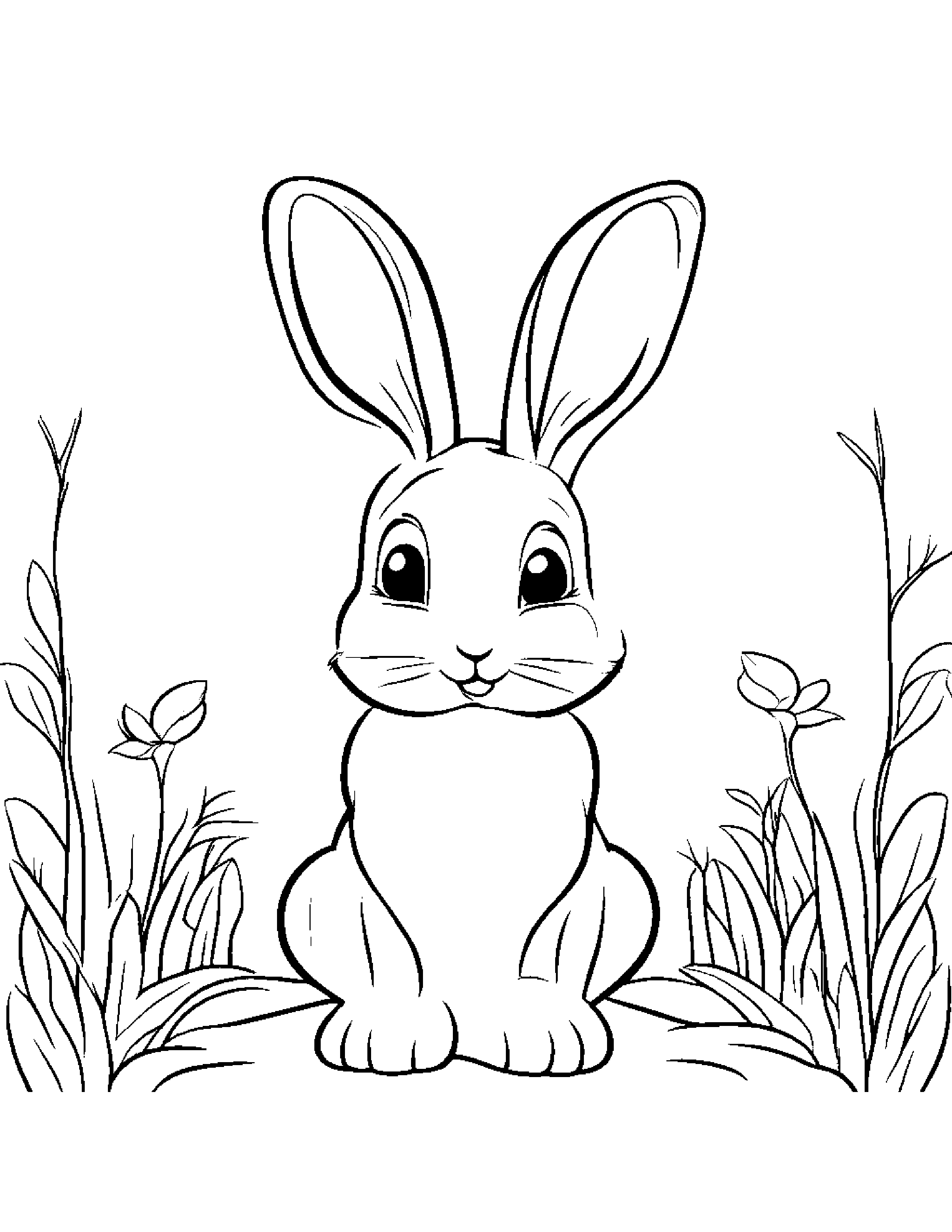 Happy Bunny #2 Coloring Page (Free Printable PDF)