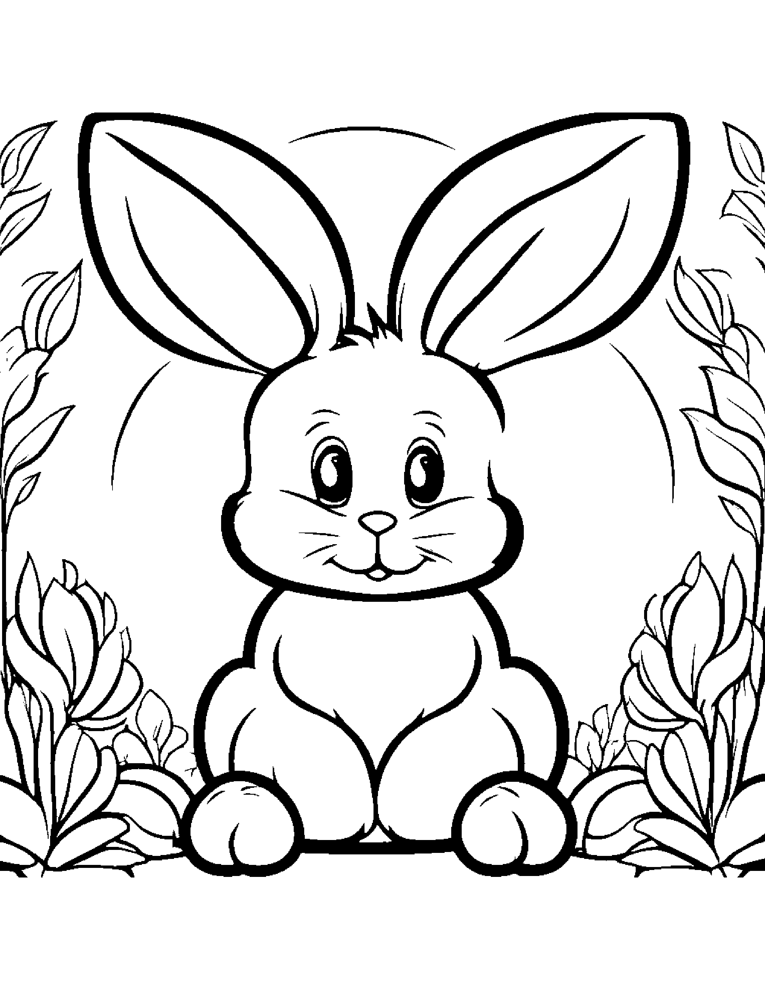 Happy Bunny Coloring Page (Free Printable PDF)