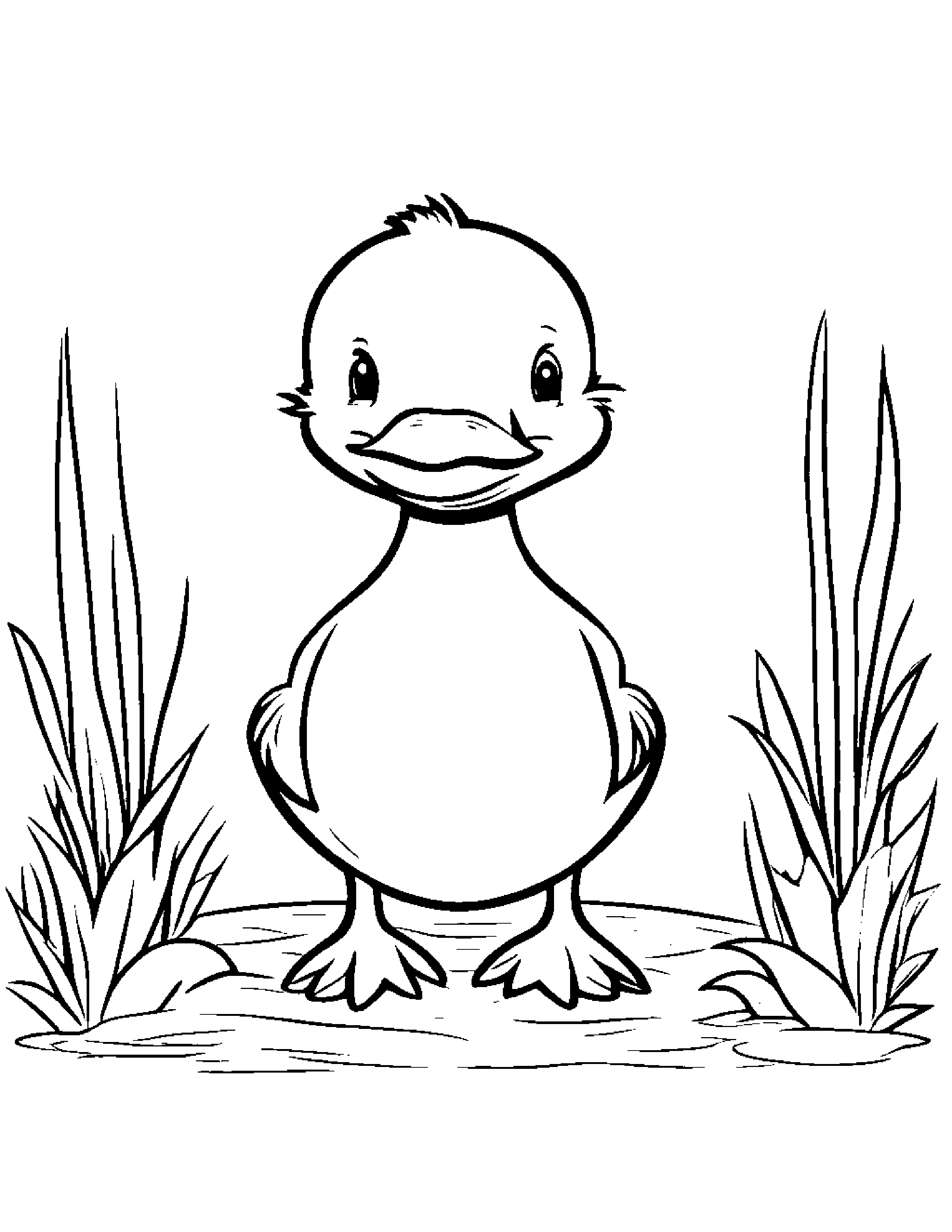 Happy Duckling Practicing The Alphabet #2 Coloring Page (Free Printable PDF)