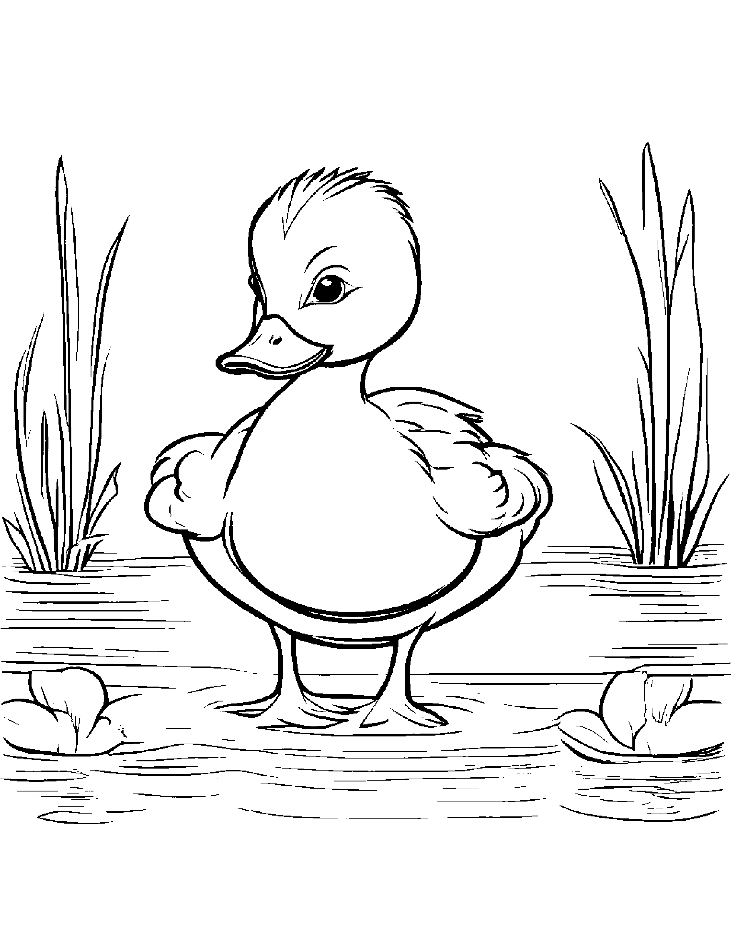 Happy Duckling Practicing The Alphabet #3 Coloring Page (Free Printable PDF)