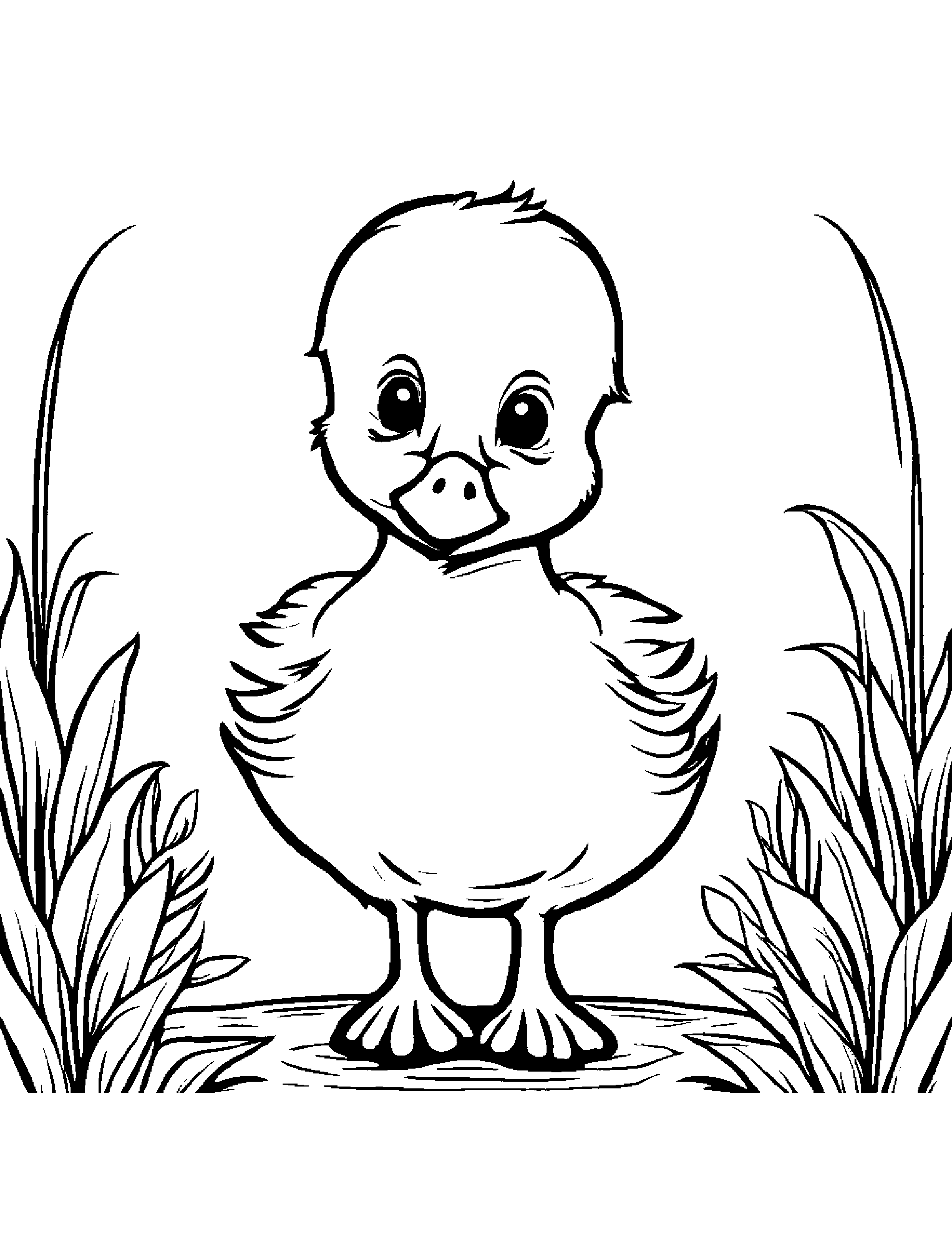 Happy Gosling #3 Coloring Page (Free Printable PDF)