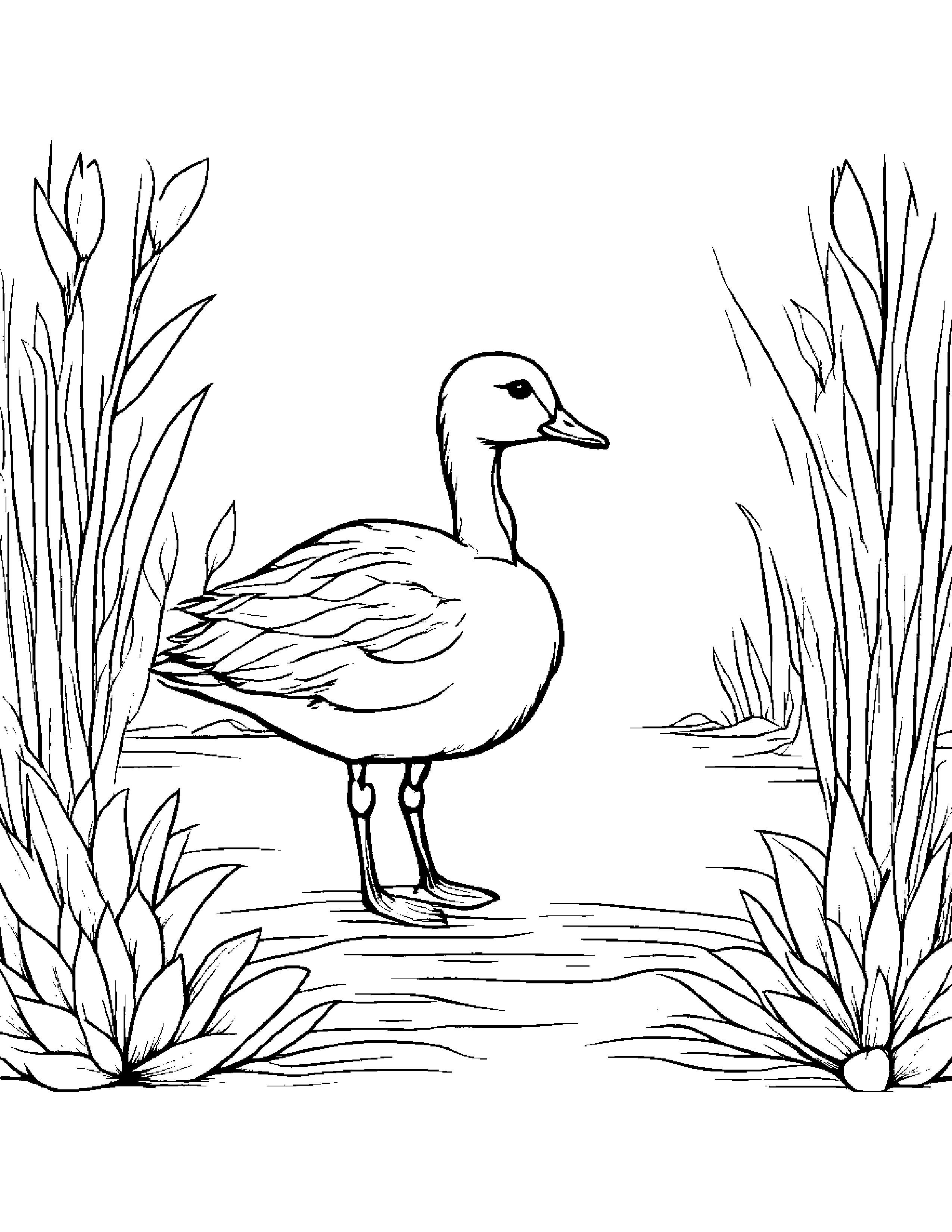 Happy Gosling #4 Coloring Page (Free Printable PDF)
