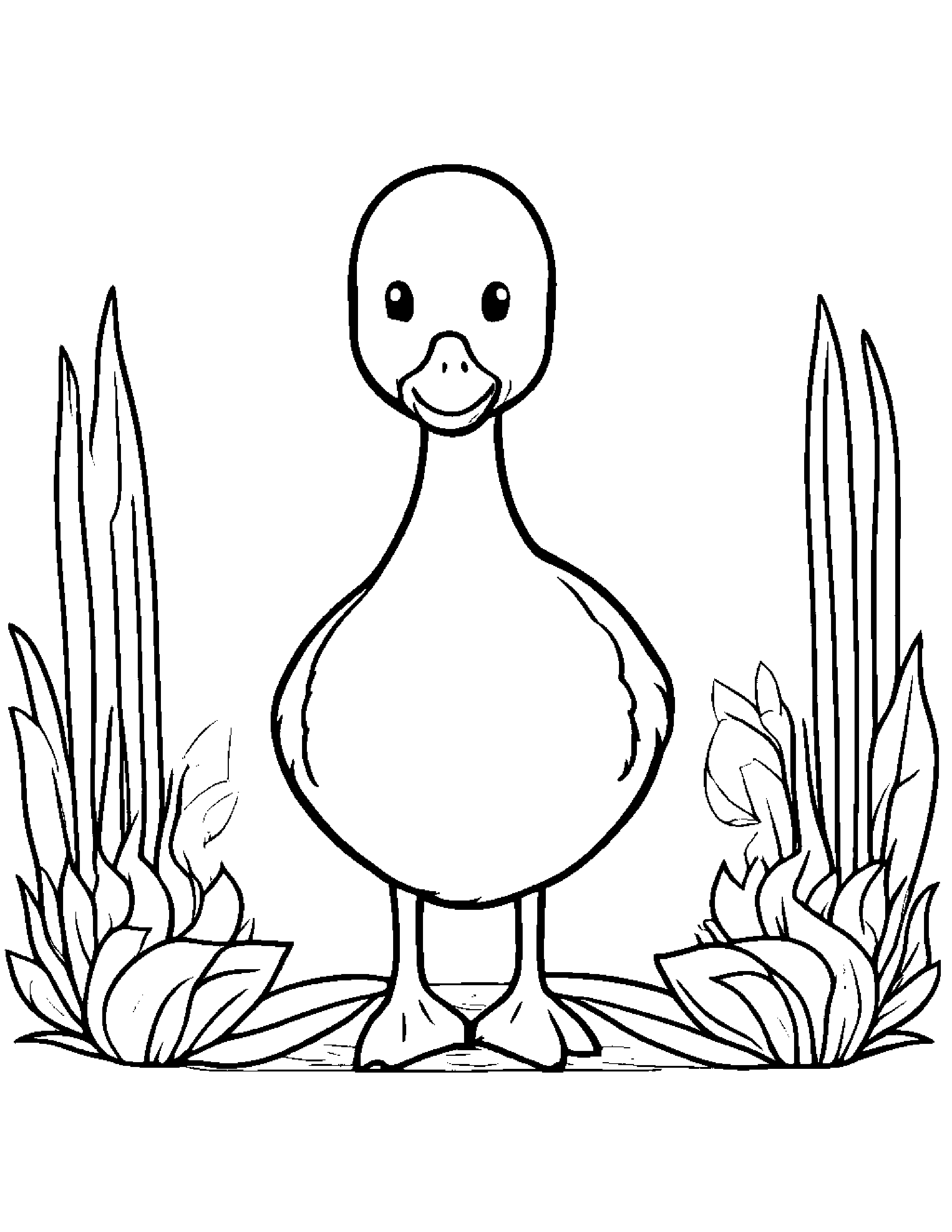 Happy Gosling Coloring Page (Free Printable PDF)