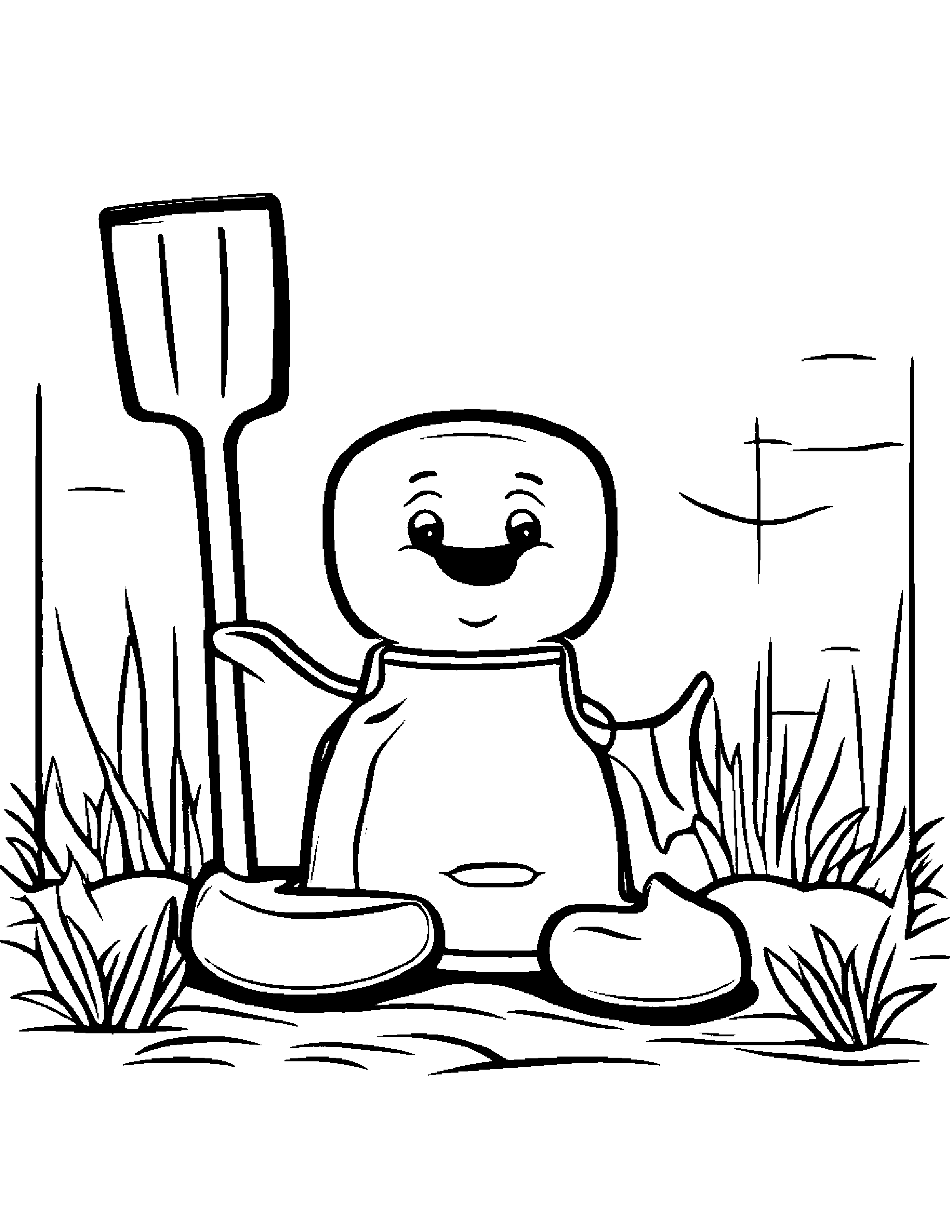 Happy Shovel #3 Coloring Page (Free Printable PDF)