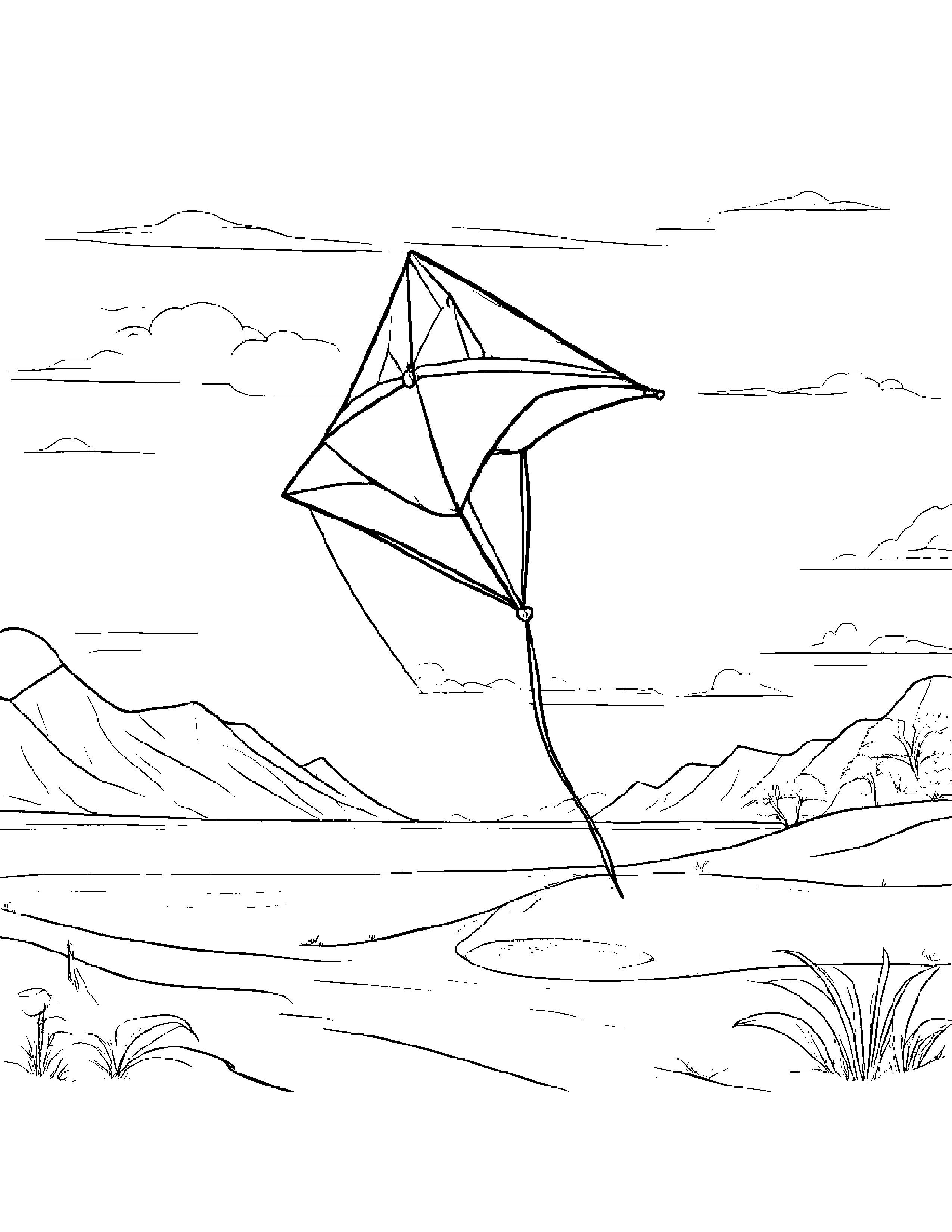 Kite Practicing The Alphabet Beside A Sandbox #2 Coloring Page (Free Printable PDF)