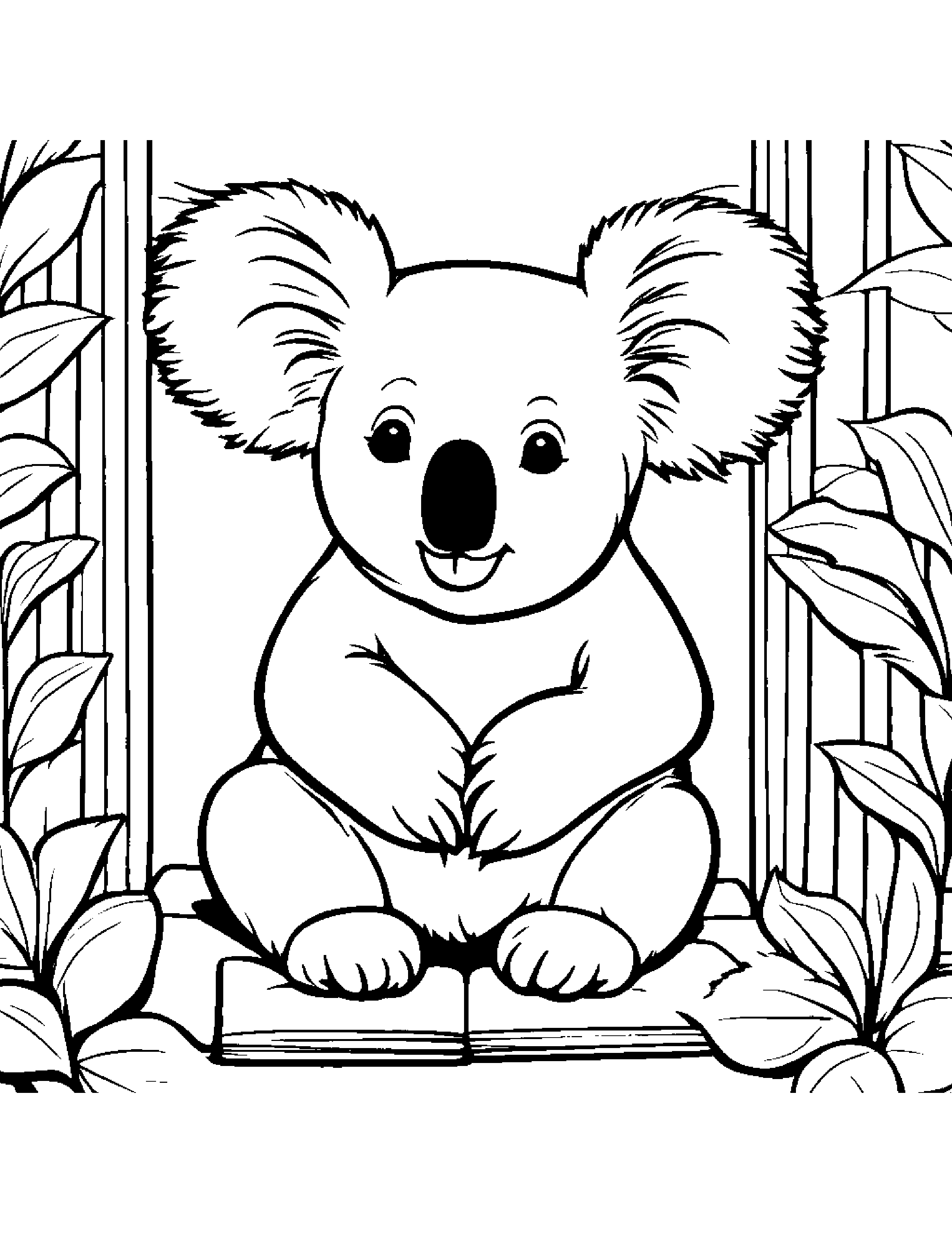 Koala Counting In A Classroom Corner #3 Coloring Page (Free Printable PDF)