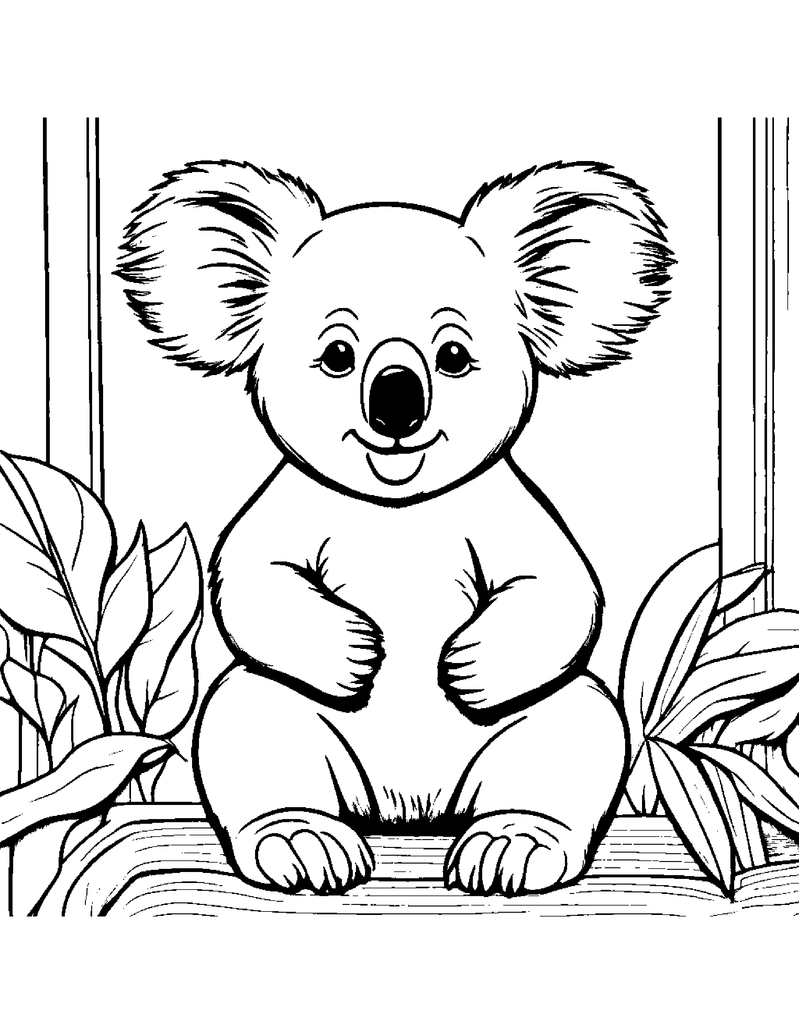 Koala Counting In A Classroom Corner #4 Coloring Page (Free Printable PDF)