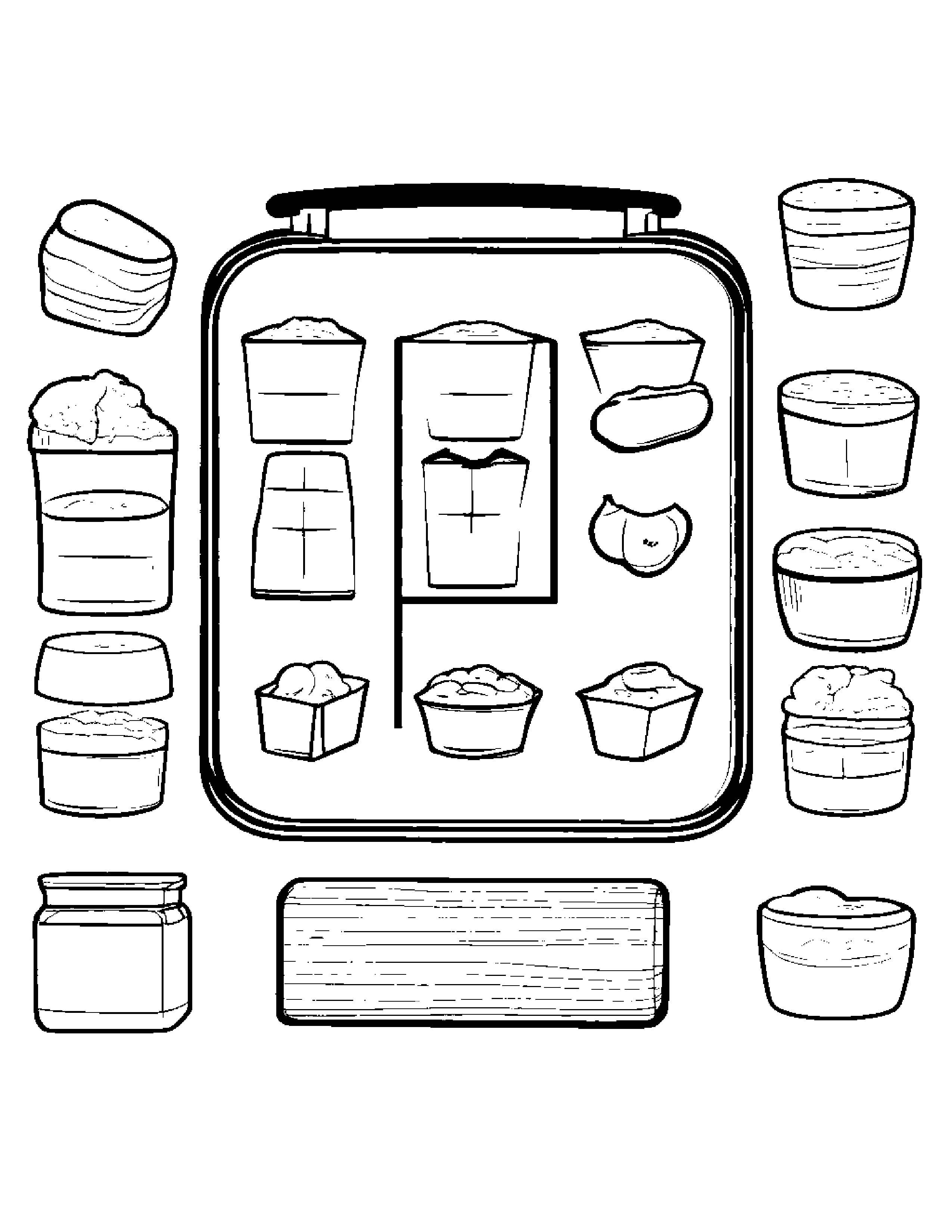 Lunchbox Learning To Count To Ten #2 Coloring Page (Free Printable PDF)