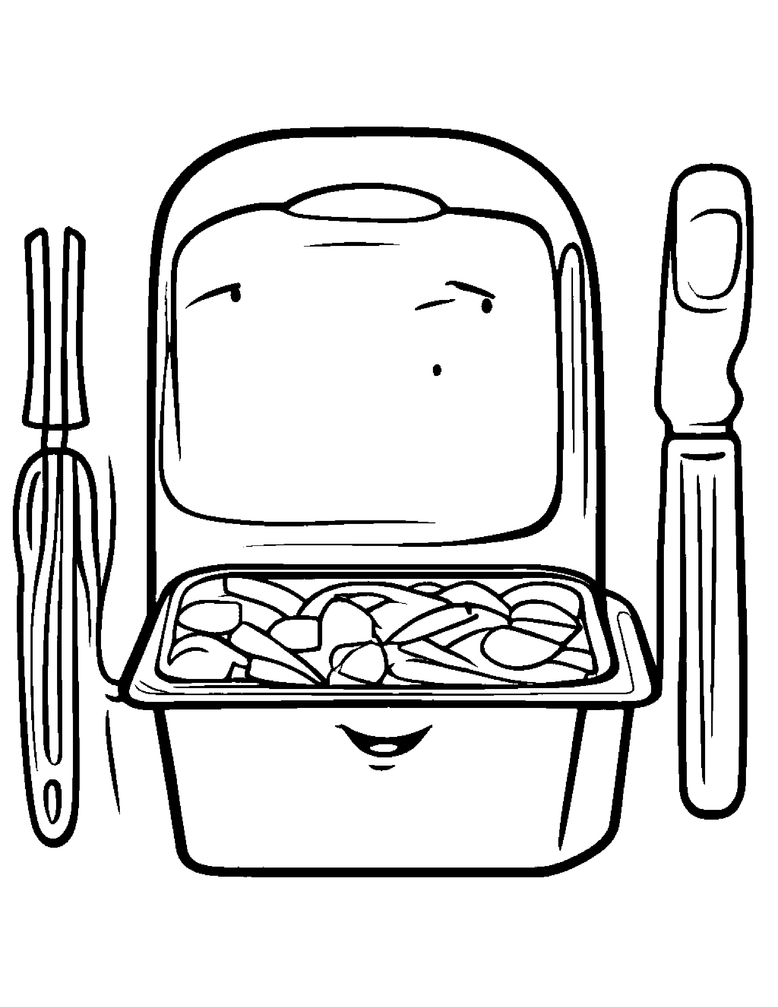 Lunchbox Making Silly Faces #2 Coloring Page (Free Printable PDF)