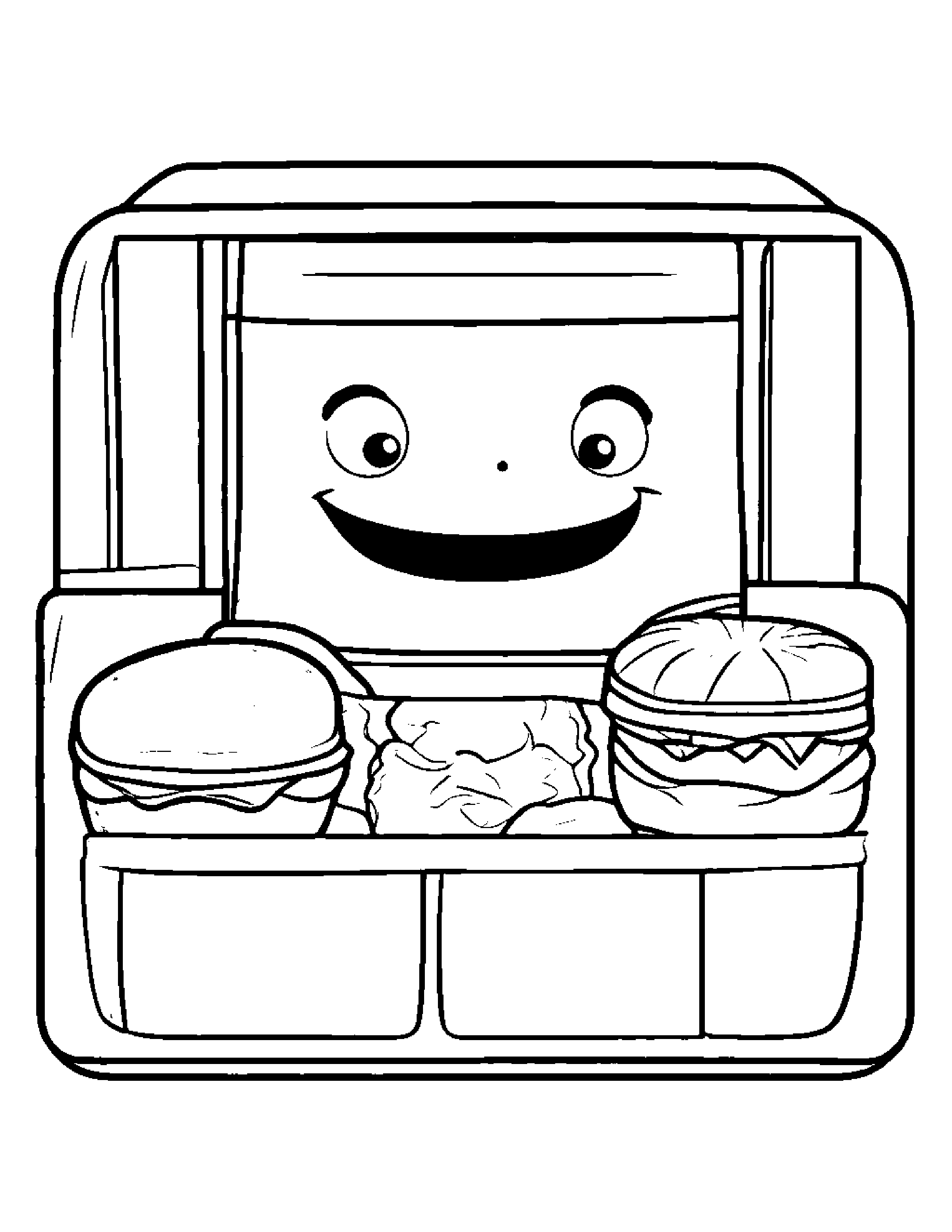 Lunchbox Making Silly Faces #3 Coloring Page (Free Printable PDF)
