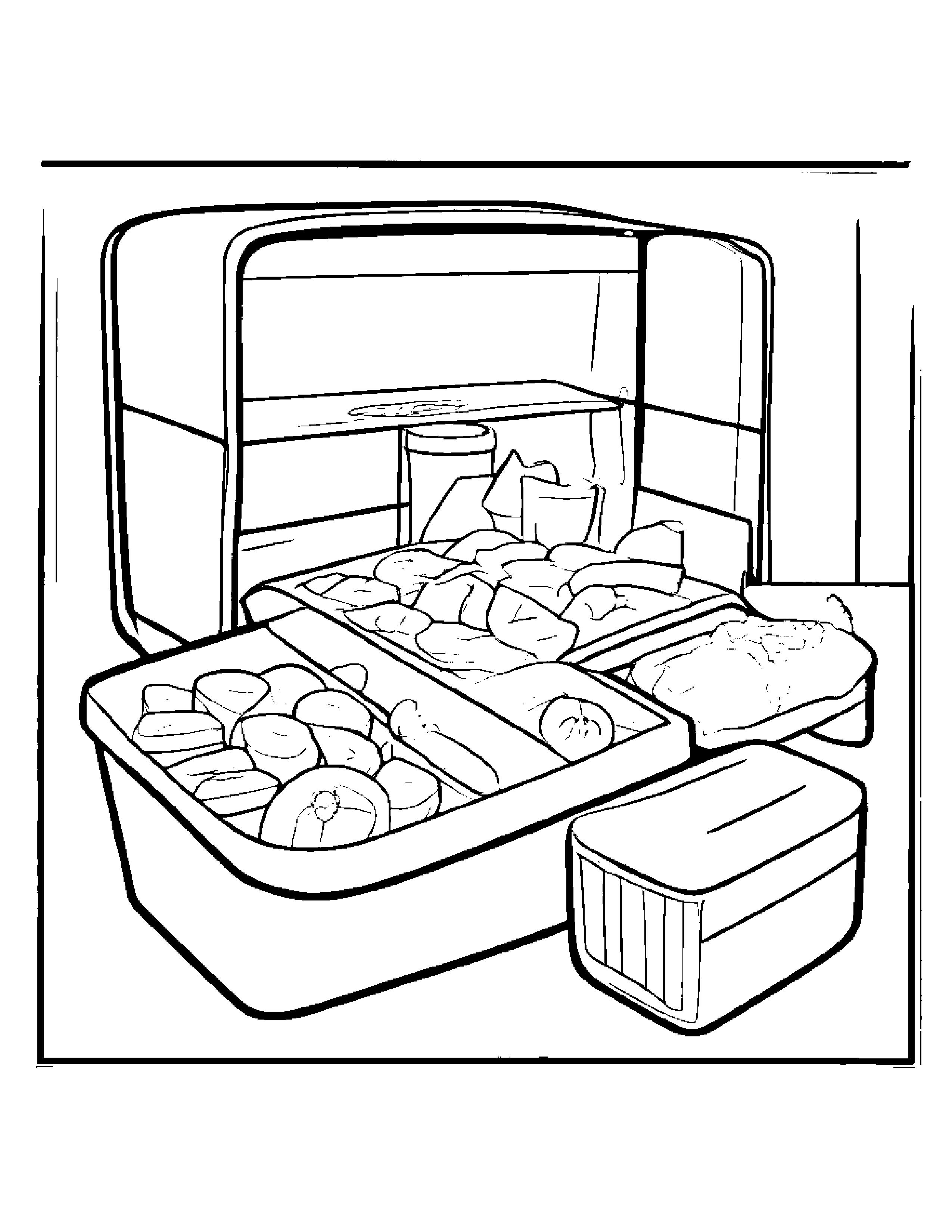 Lunchbox Practicing The Alphabet #3 Coloring Page (Free Printable PDF)