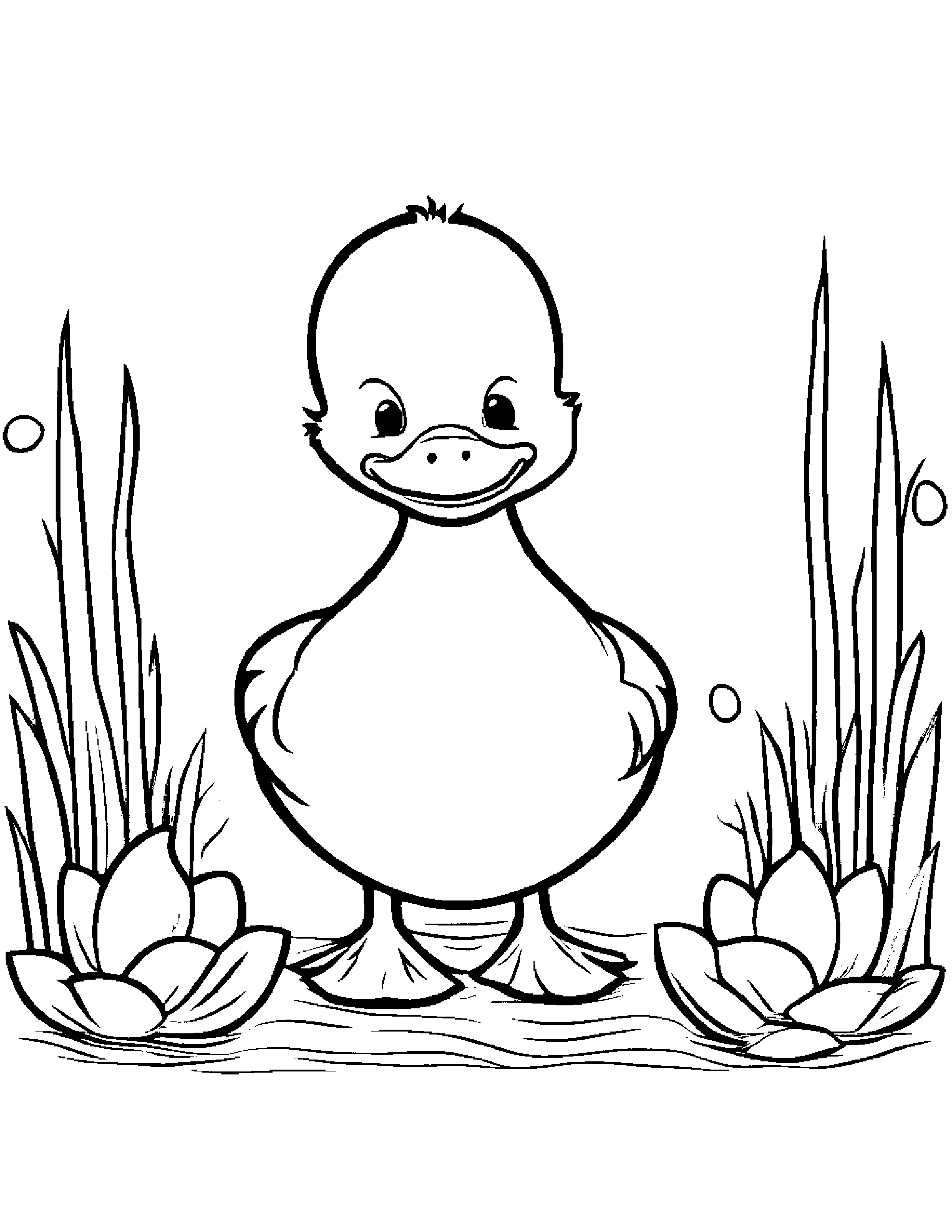 Merry Duckling Counting #2 Coloring Page (Free Printable PDF)