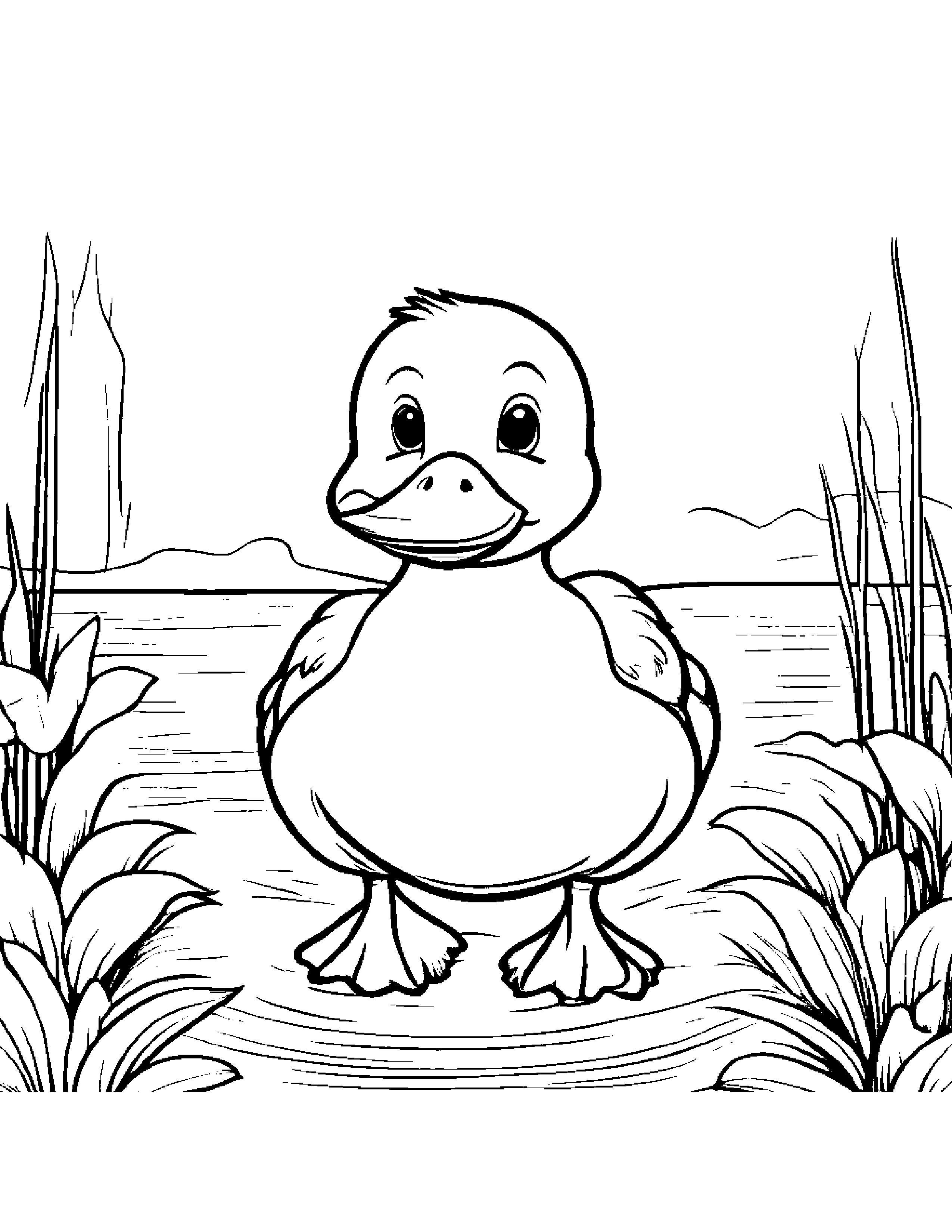 Merry Duckling Counting #3 Coloring Page (Free Printable PDF)