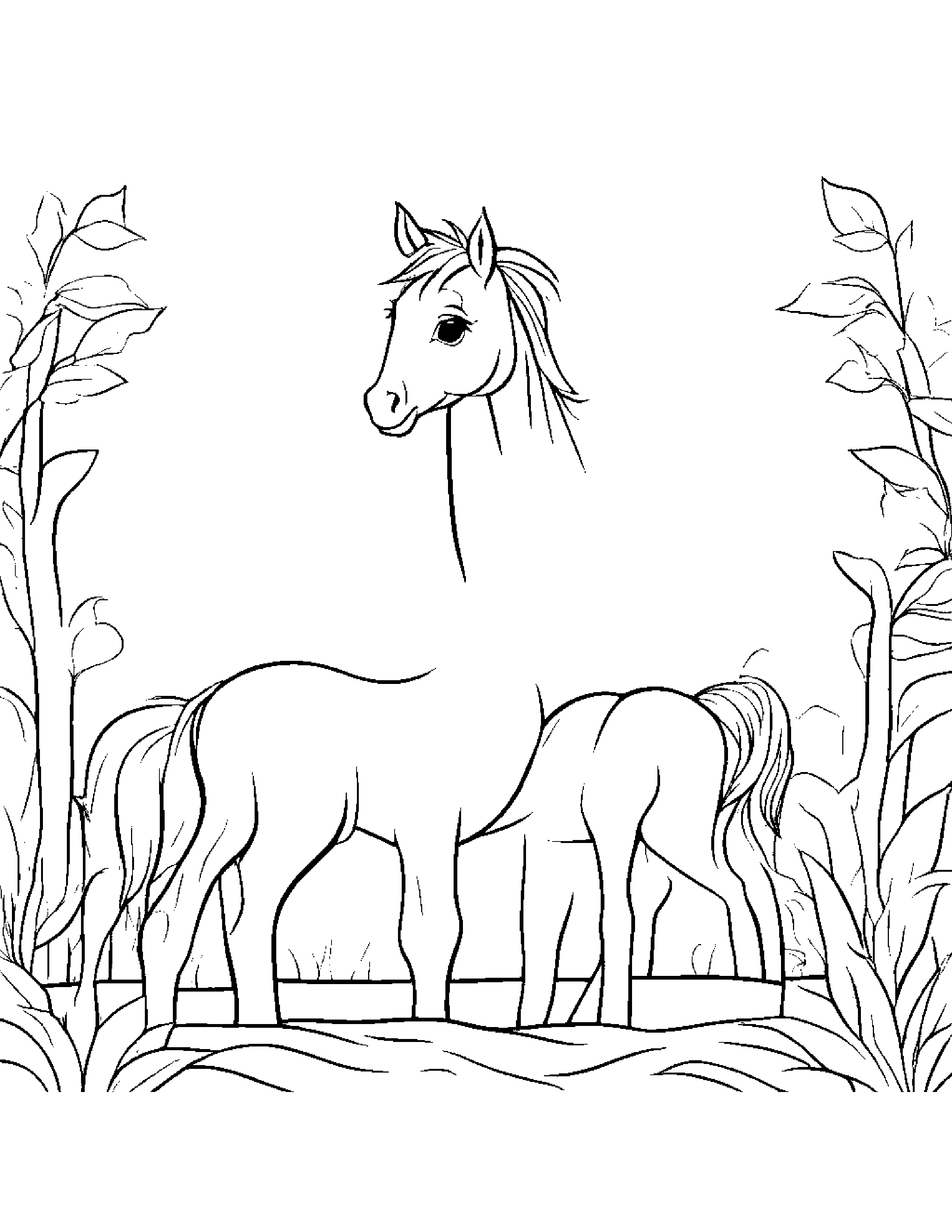 Merry Foal Practicing Shapes #3 Coloring Page (Free Printable PDF)