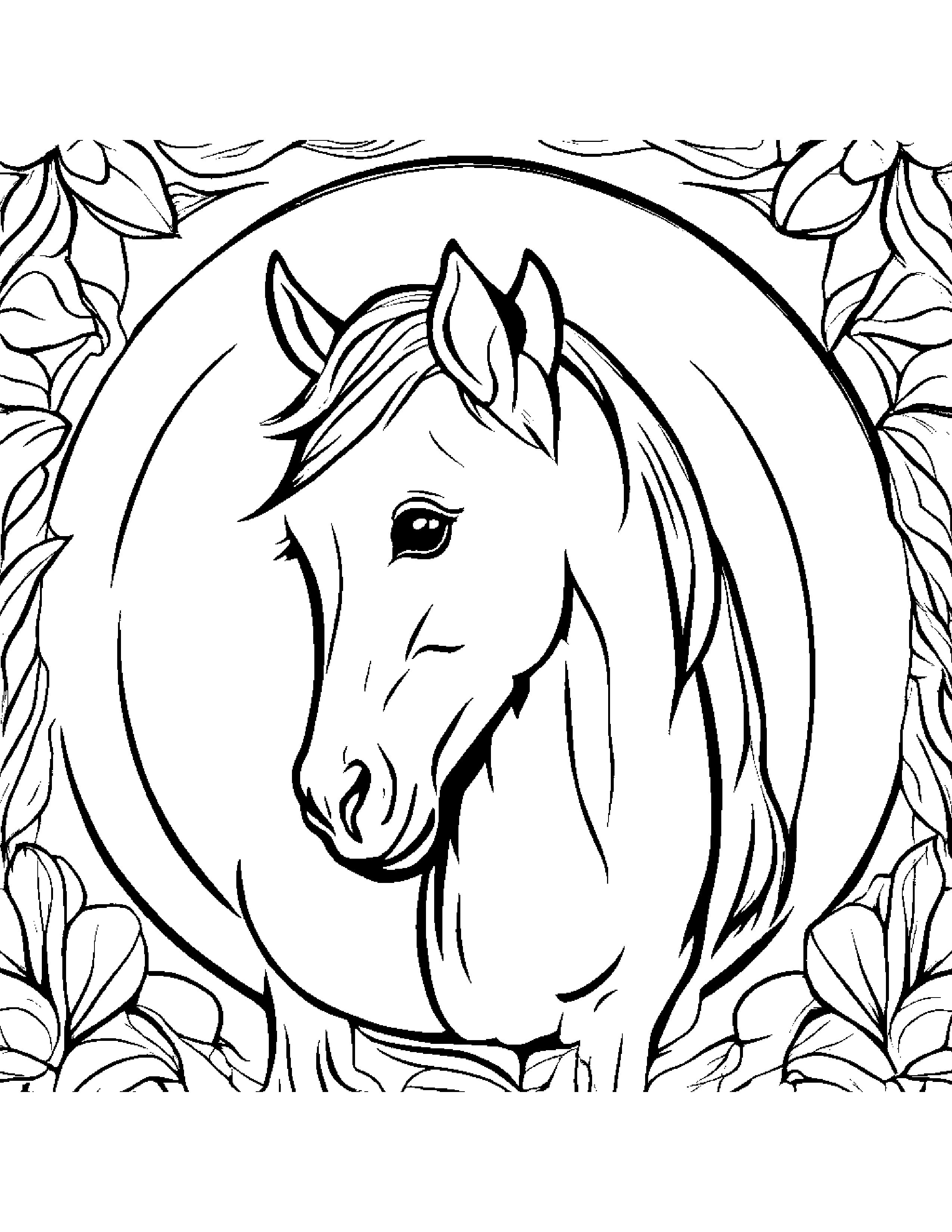 Merry Foal Practicing Shapes Coloring Page (Free Printable PDF)