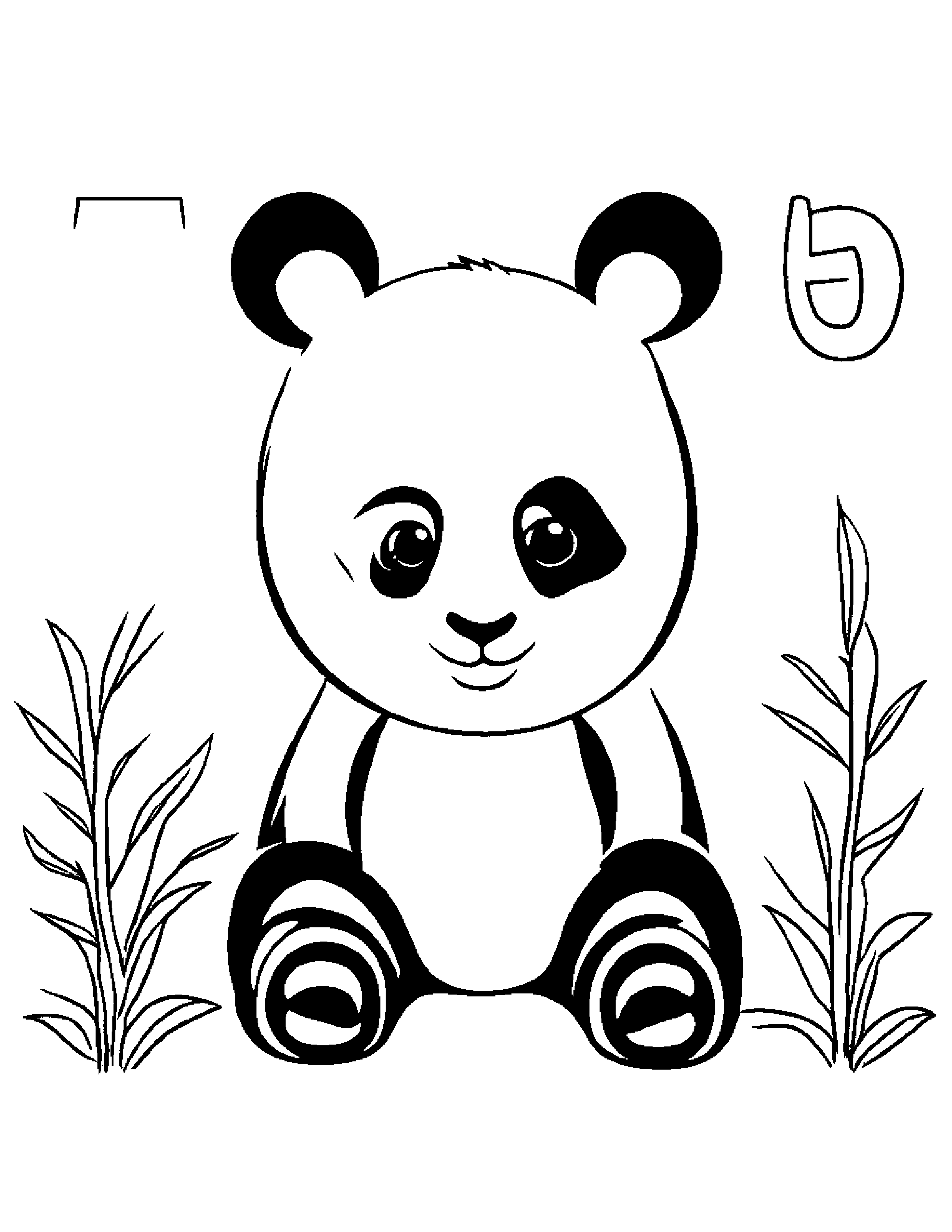 Panda Practicing The Alphabet #3 Coloring Page (Free Printable PDF)