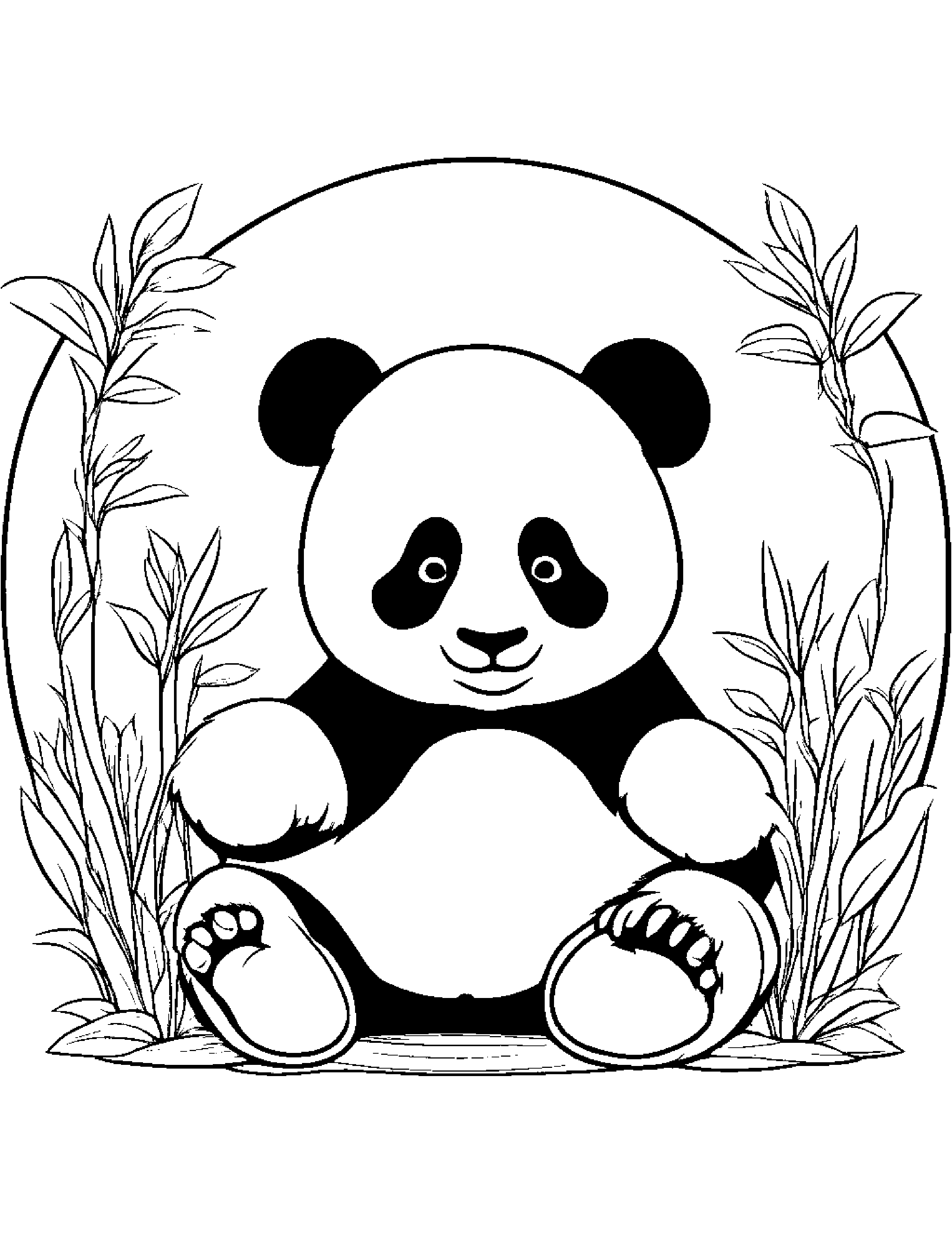 Panda With A Sunny Sticker #5 Coloring Page (Free Printable PDF)