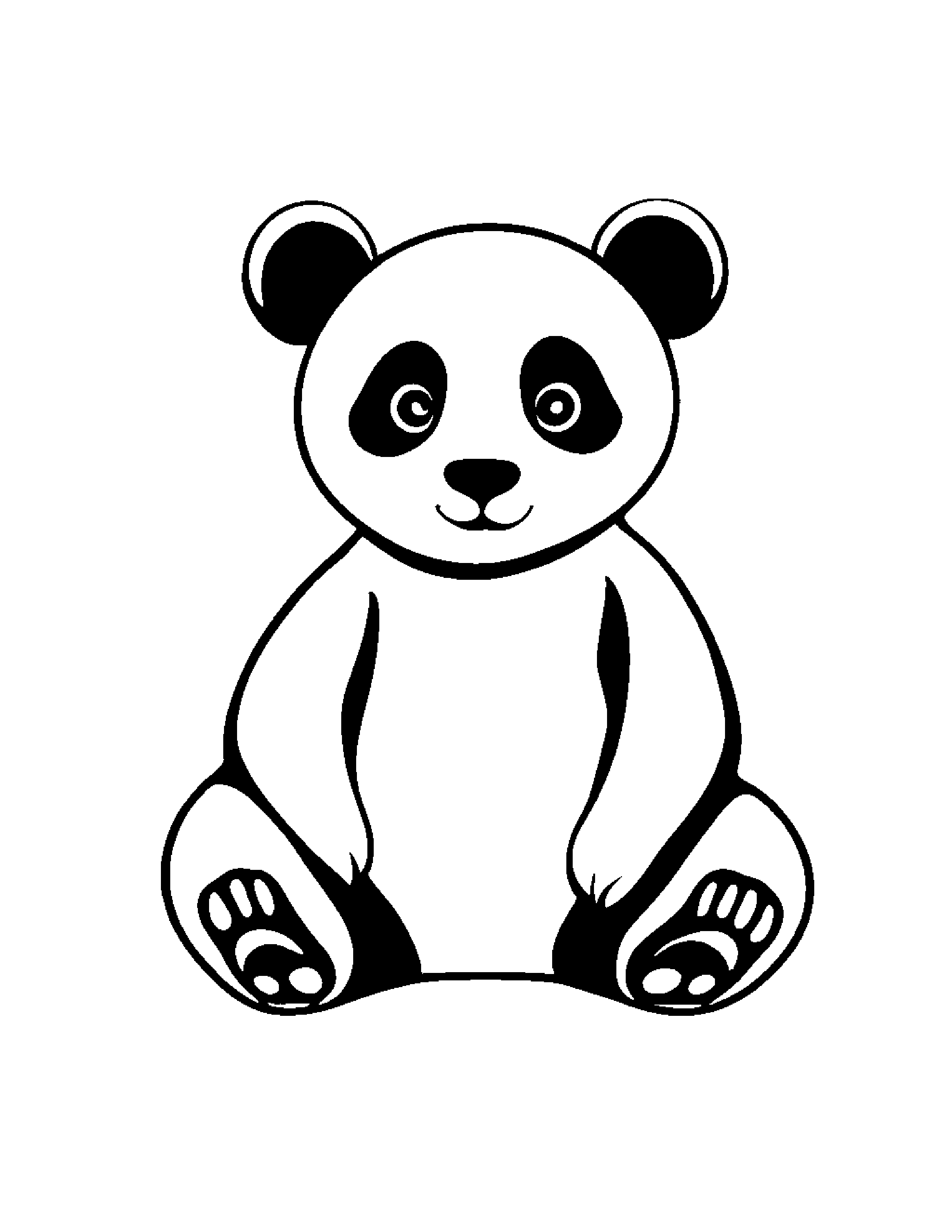 Panda With A Sunny Sticker Coloring Page (Free Printable PDF)