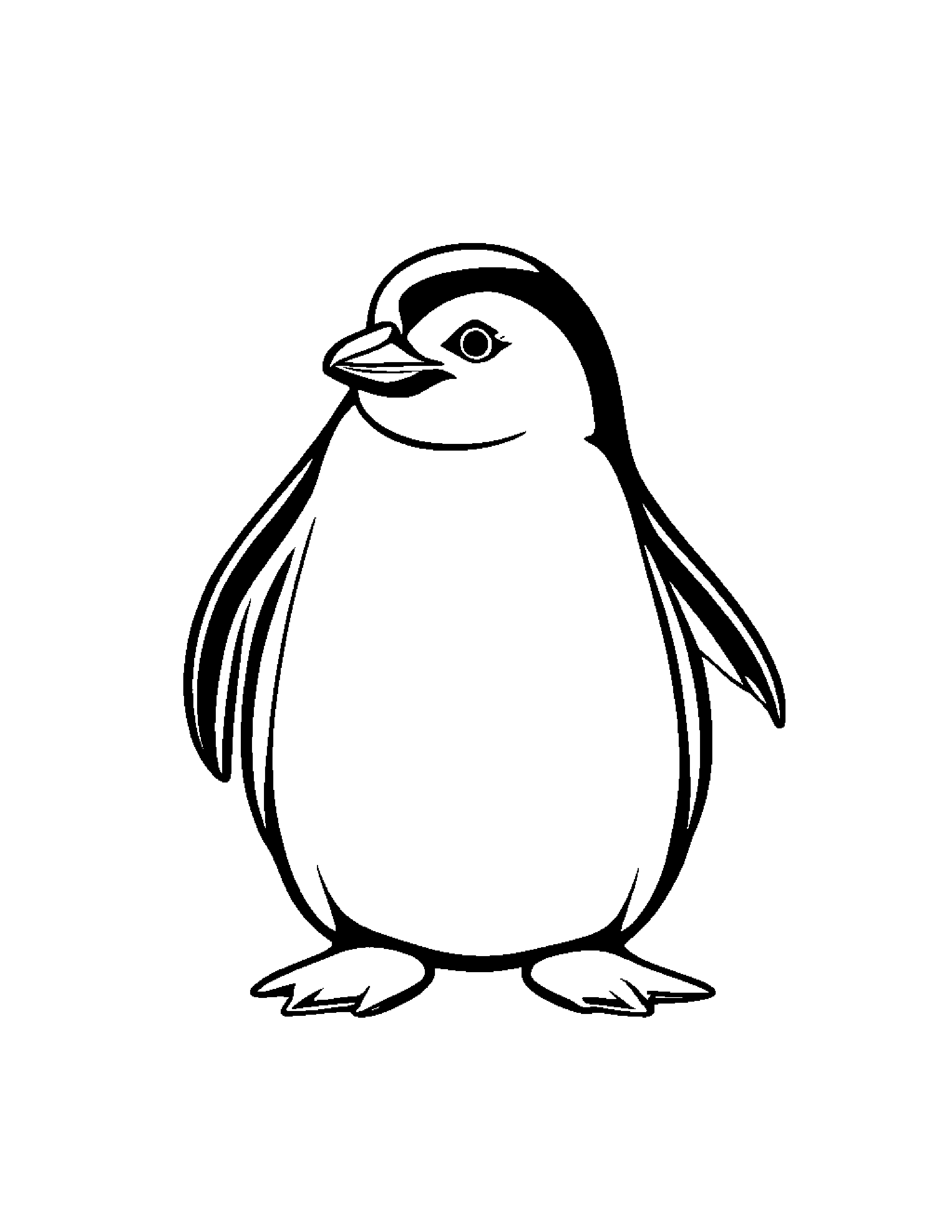 Penguin Chick Practicing Shapes #3 Coloring Page (Free Printable PDF)