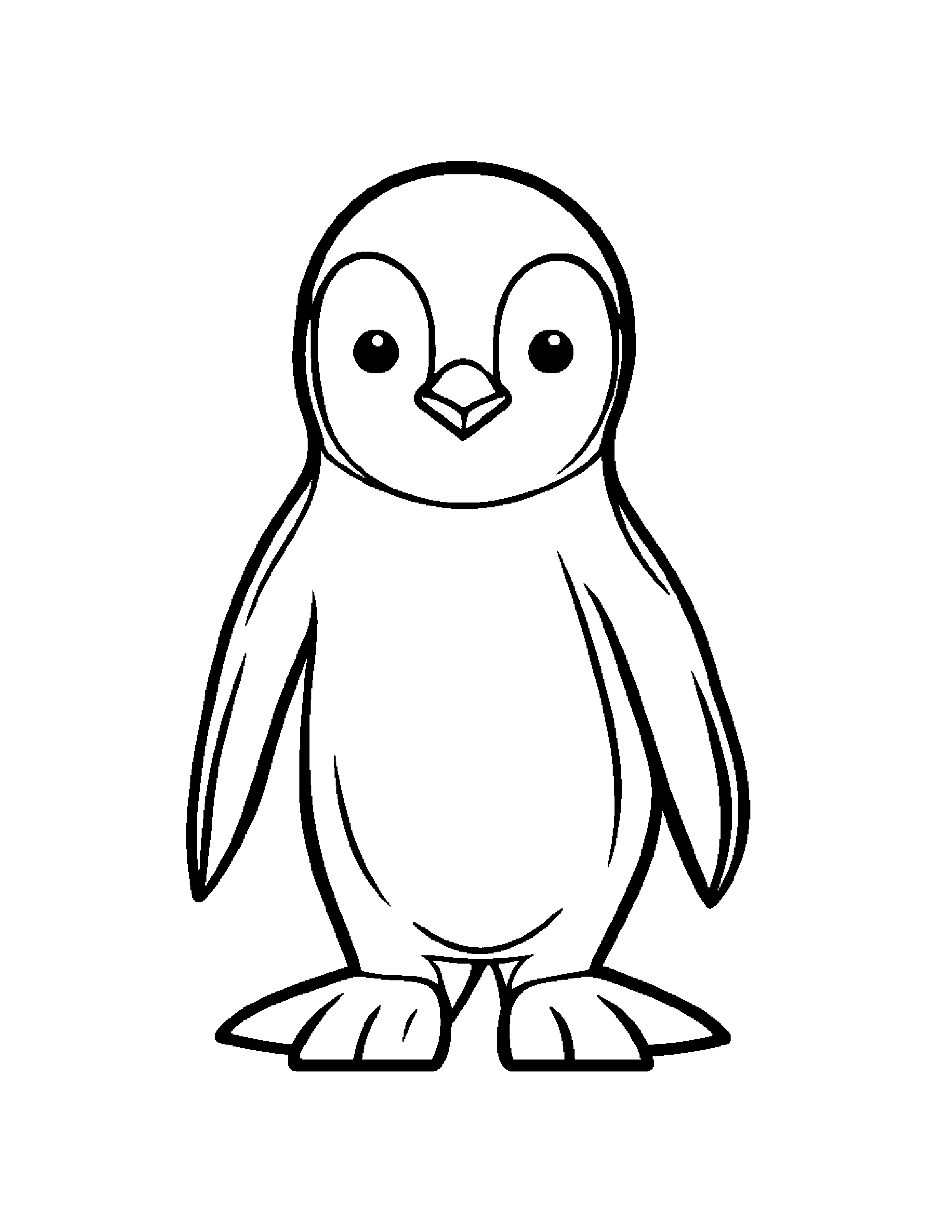 Penguin Chick Practicing Shapes Coloring Page (Free Printable PDF)