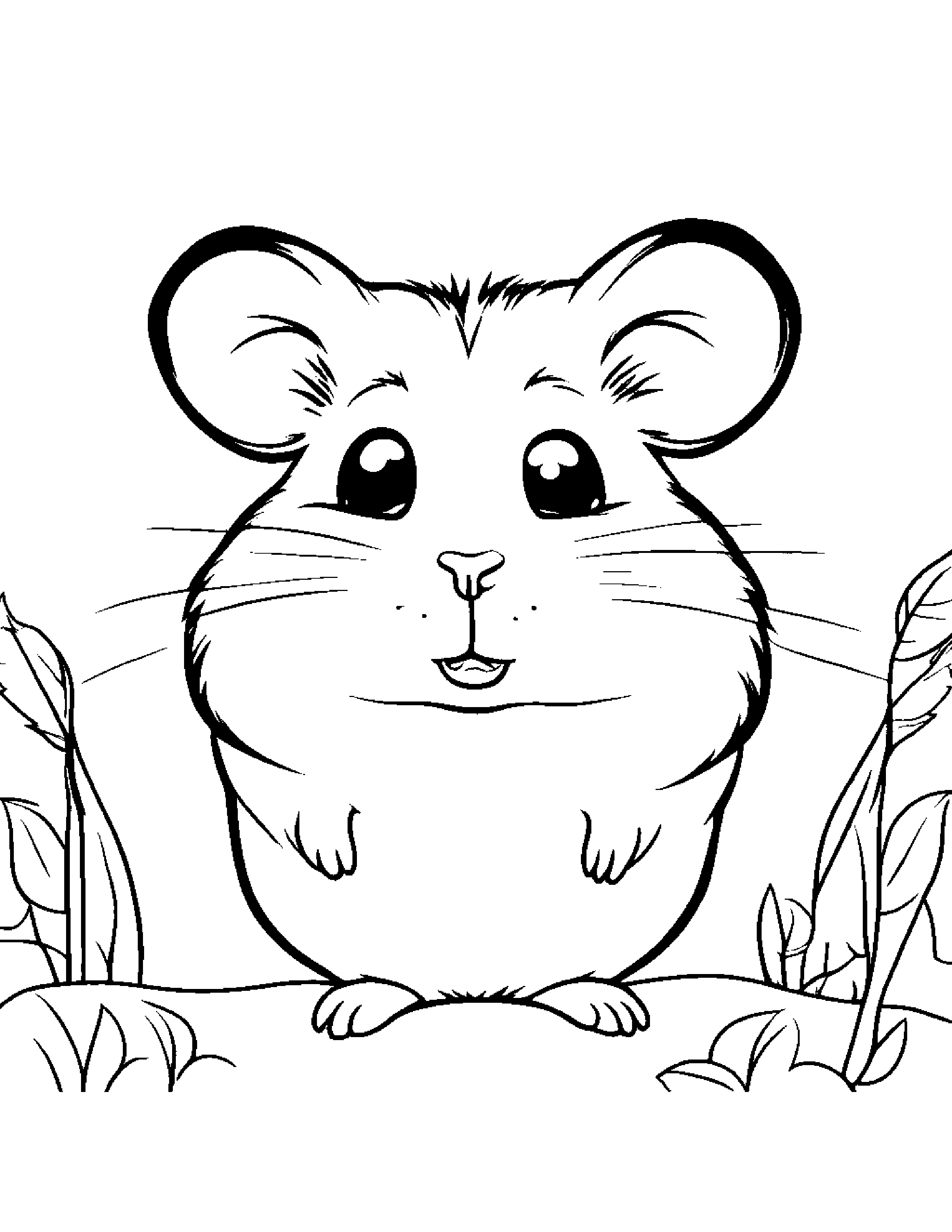 Playful Hamster Making Silly Faces #3 Coloring Page (Free Printable PDF)