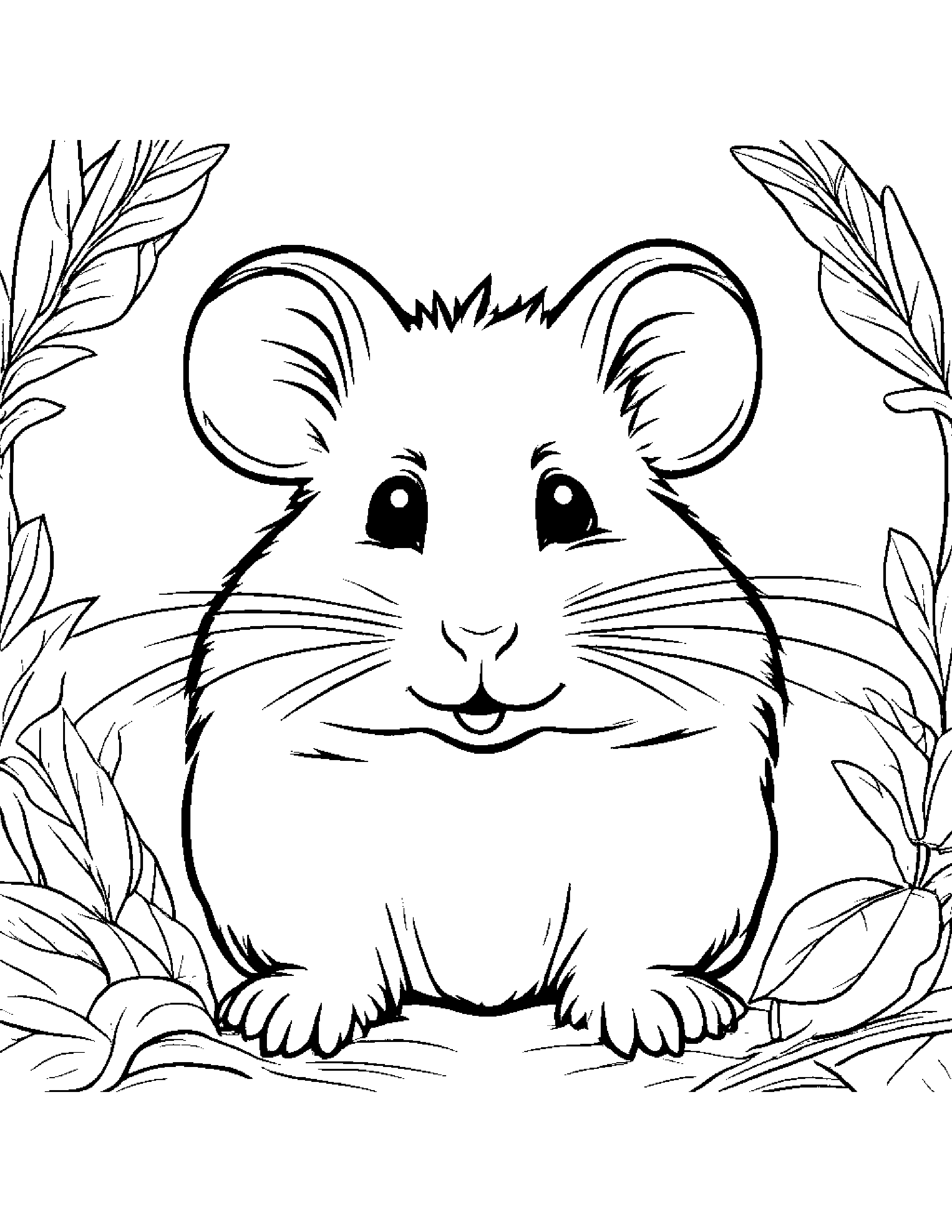 Playful Hamster Making Silly Faces #4 Coloring Page (Free Printable PDF)