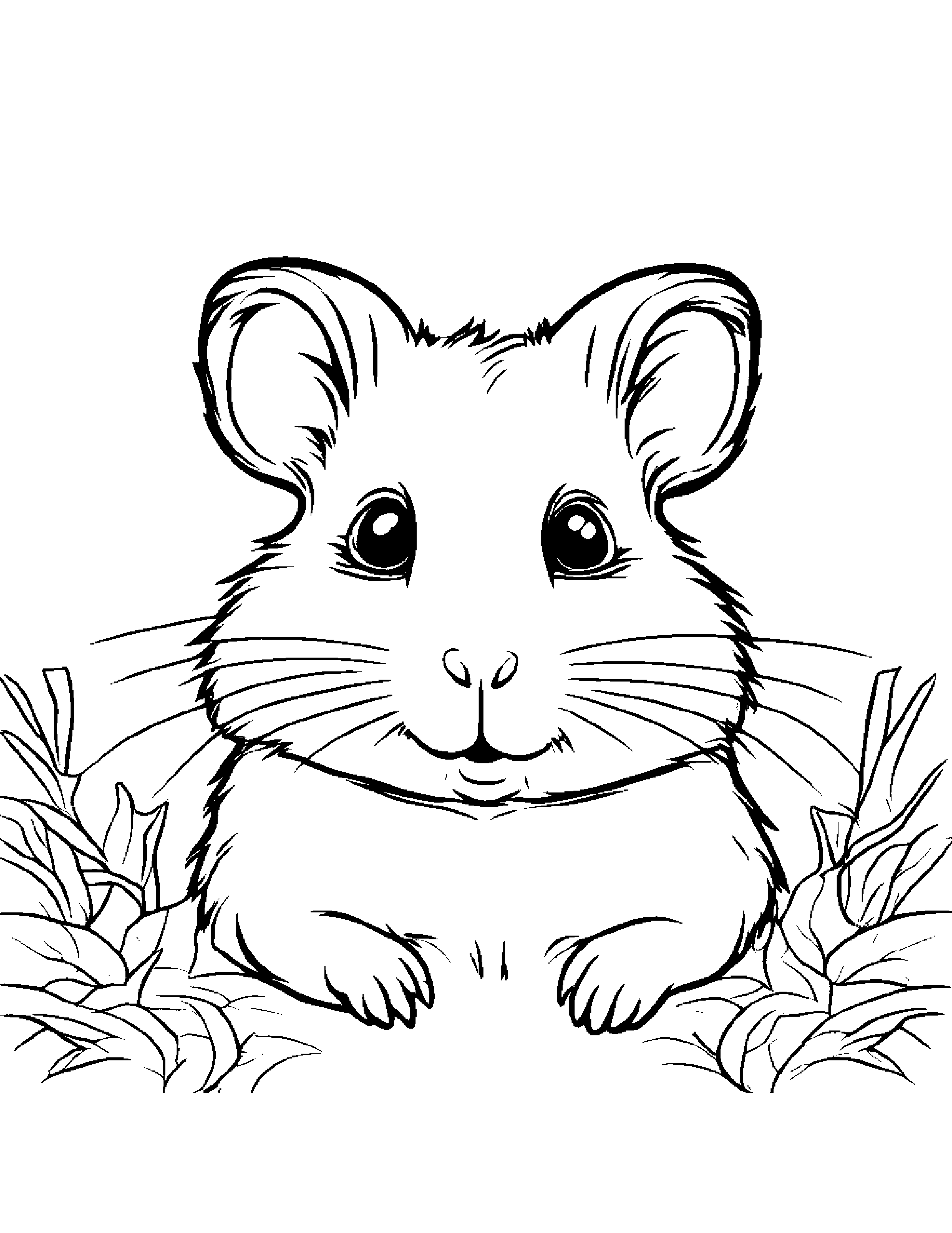 Playful Hamster Making Silly Faces #5 Coloring Page (Free Printable PDF)