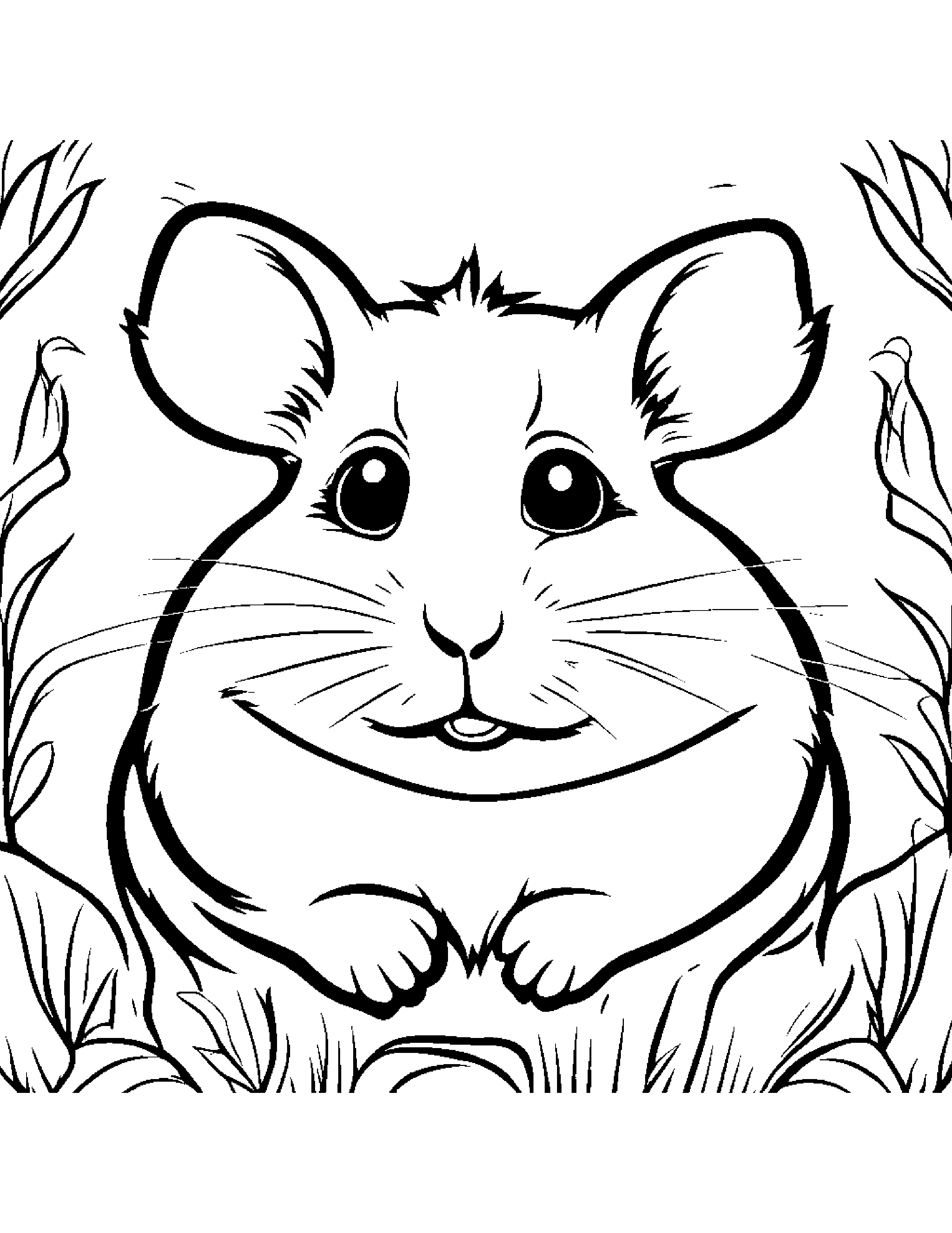 Playful Hamster Making Silly Faces Coloring Page (Free Printable PDF)